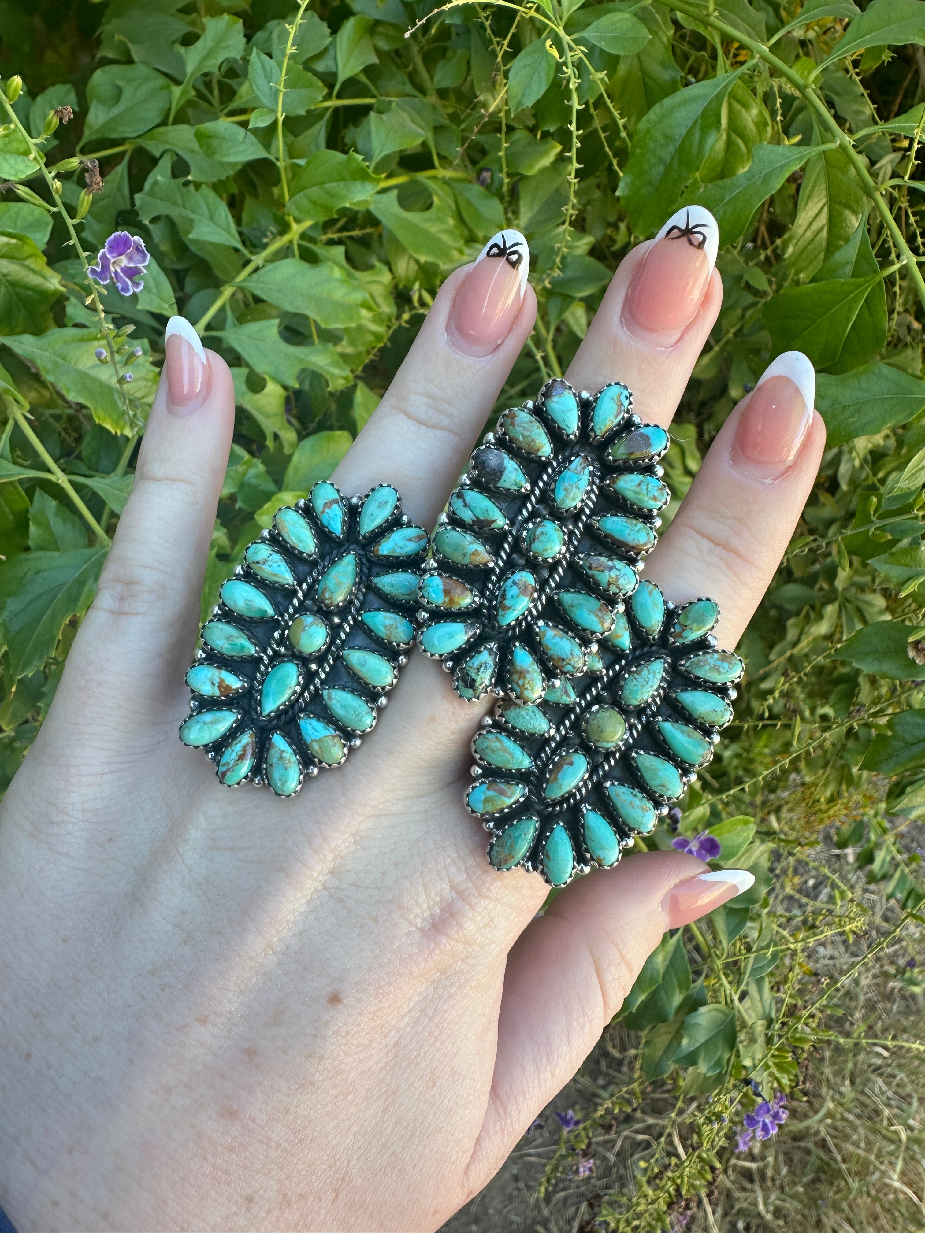 THE SILVERTON Beautiful Handmade Kingman Turquoise And Sterling Silver Adjustable Ring