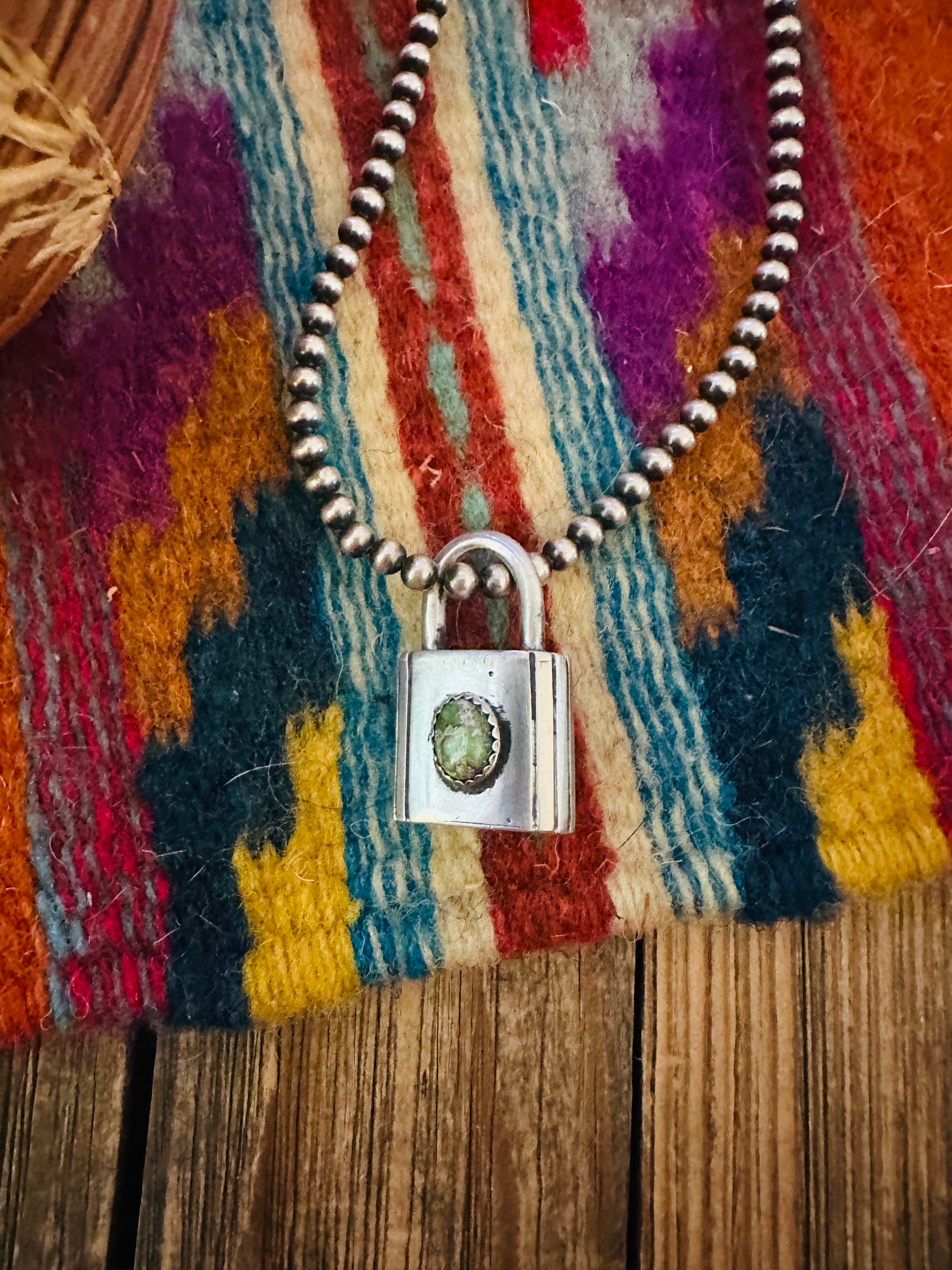Handcrafted Sterling Silver & Turquoise Locket Pendant