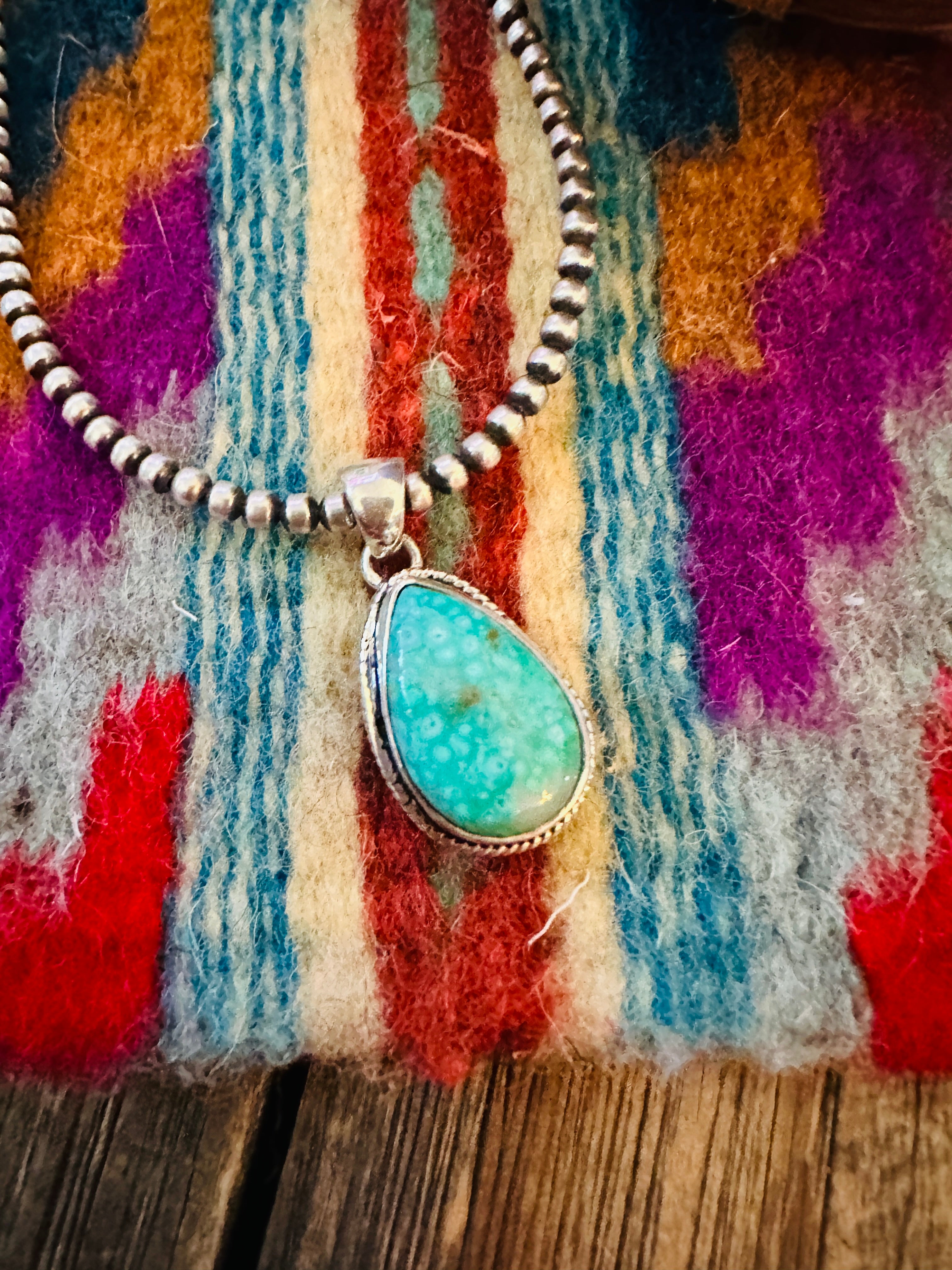 Handcrafted Sterling Silver & Turquoise Pendant