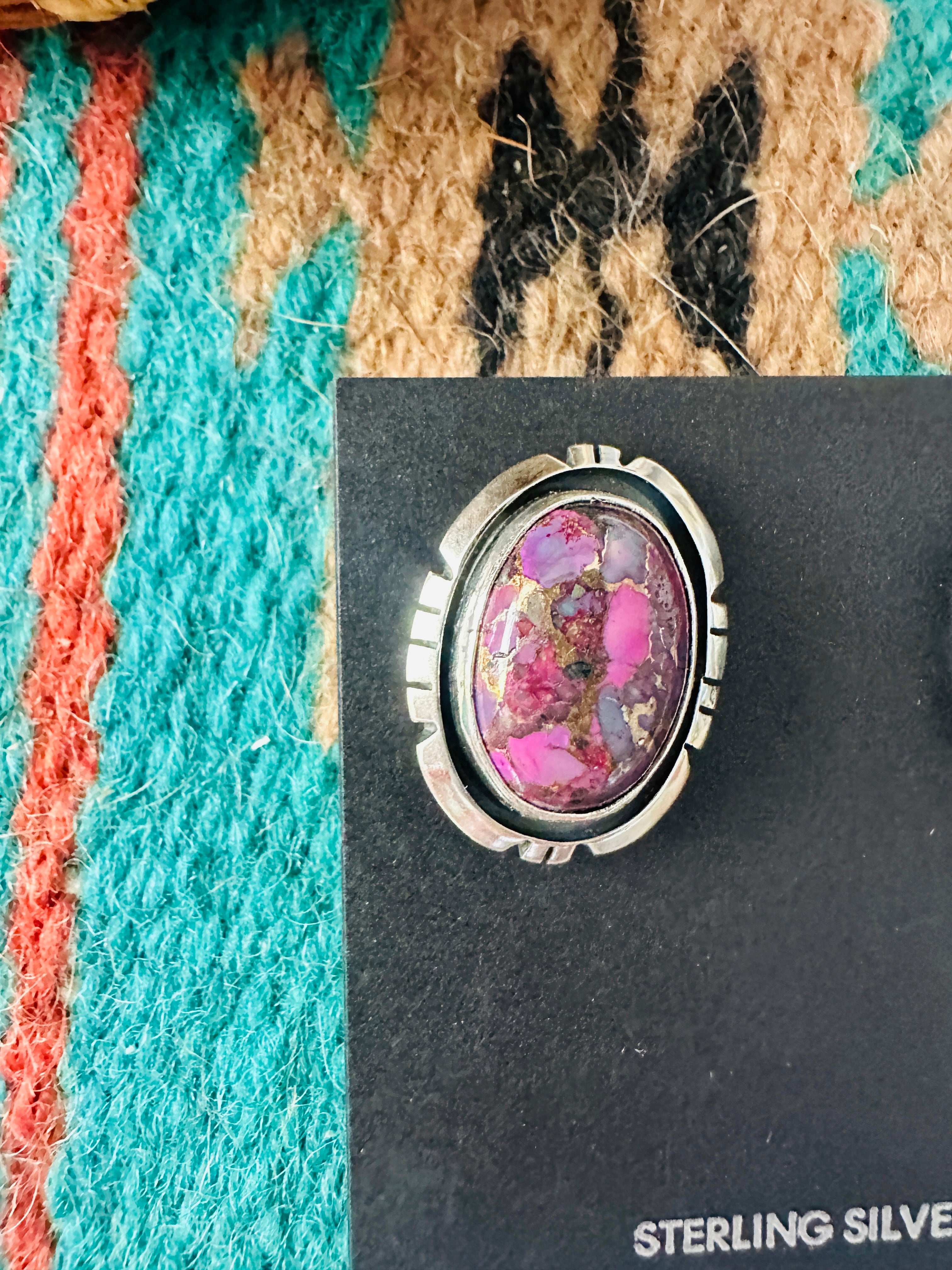 Navajo Sterling Silver & Purple Mojave Post Earrings