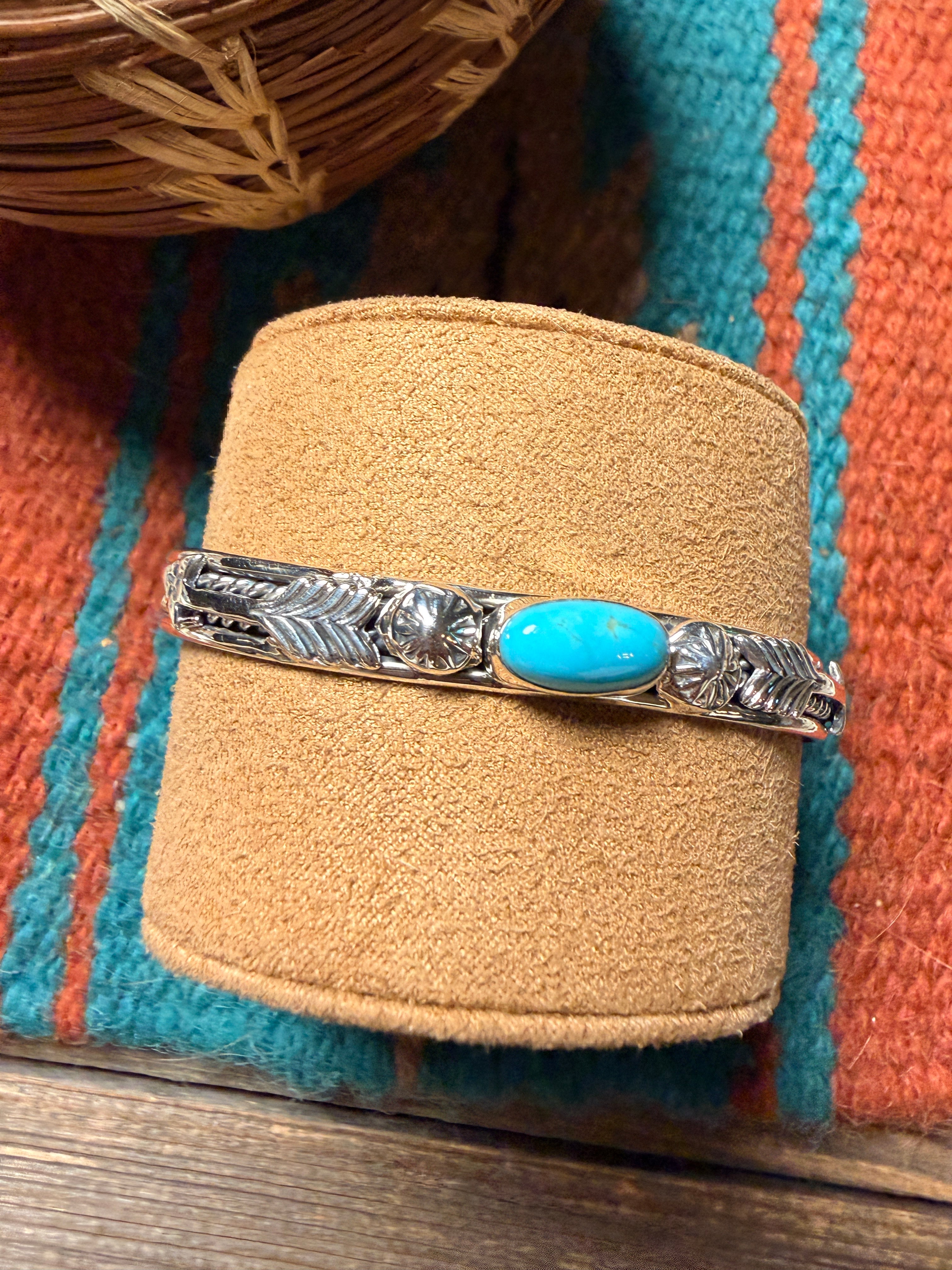 Handcrafted Turquoise & Sterling Silver Cuff Bracelet