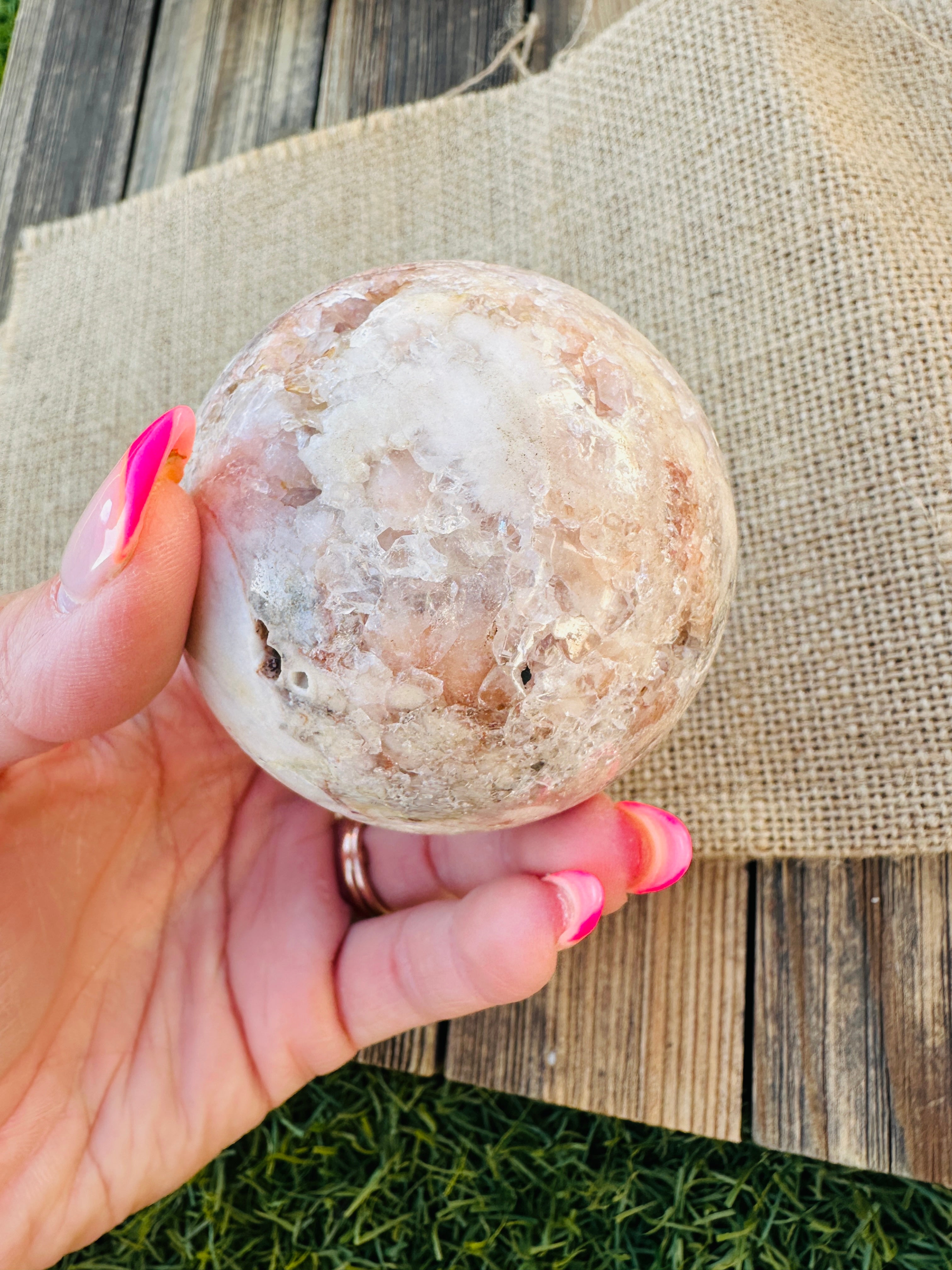 ✨ Nizhoni Crystals ✨ Pink Amethyst Geode Sphere