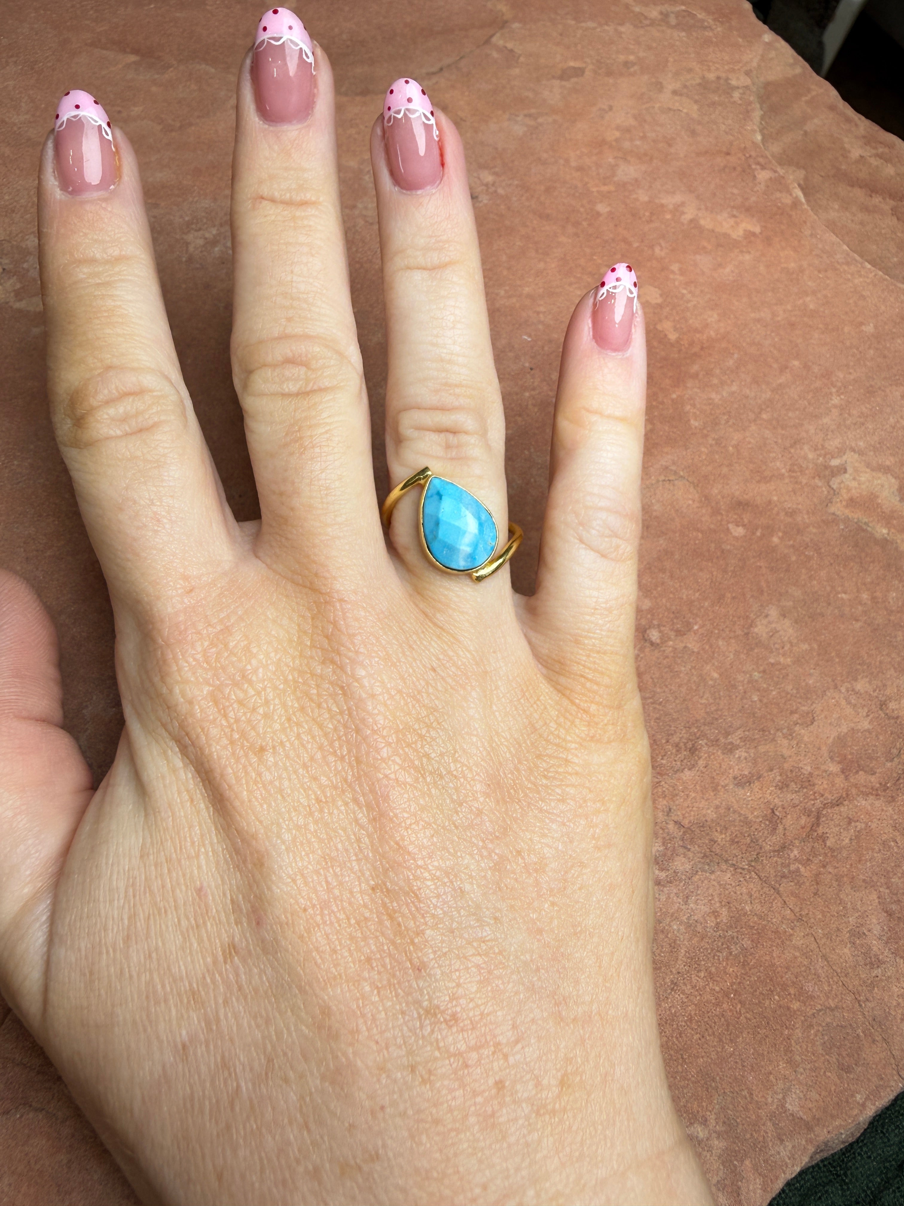 “The Golden Collection” Canyon Creek Gold Plated Sterling Silver Turquoise Ring