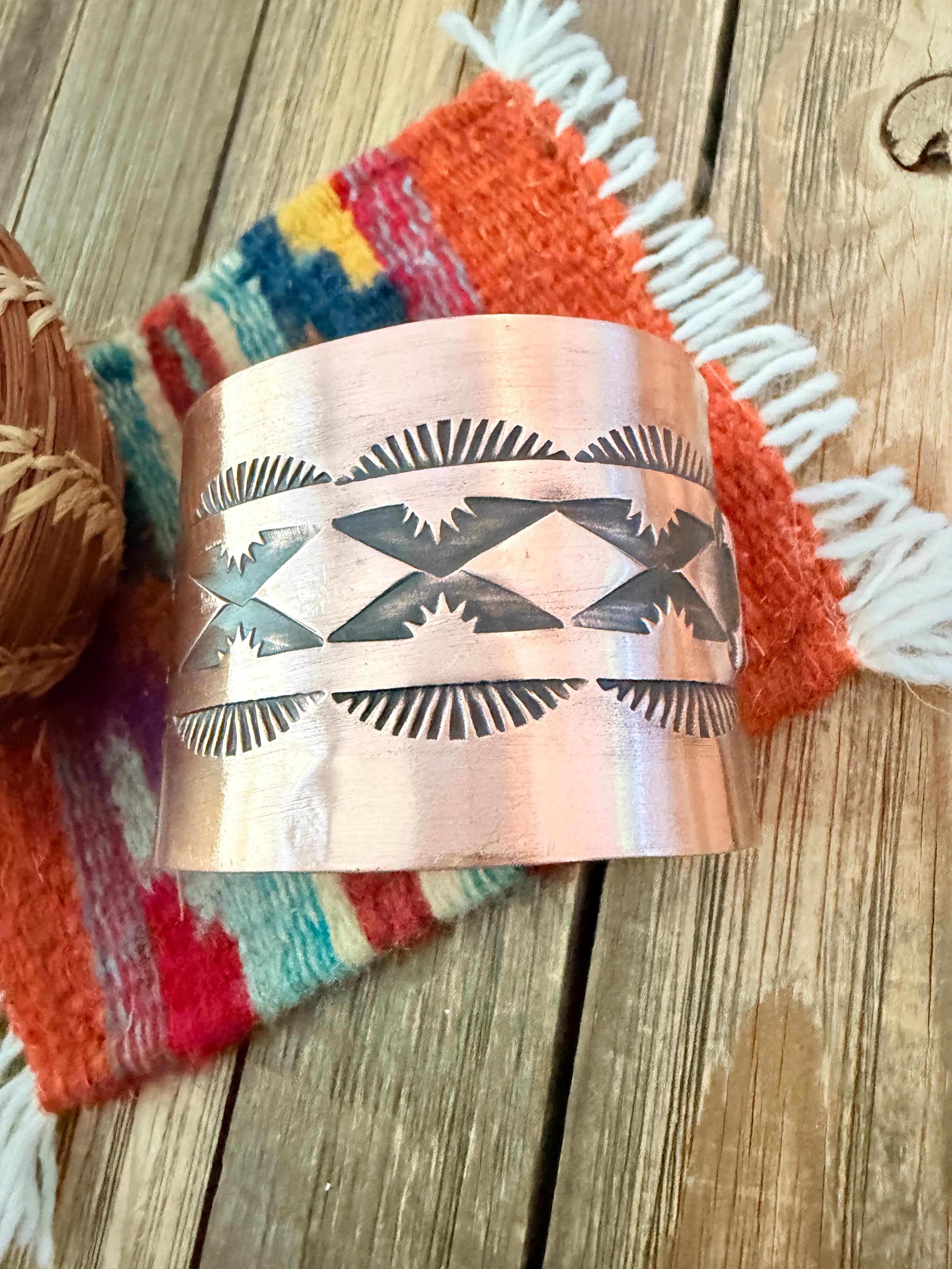 Handcrafted Copper Cuff Bracelet by Elvira Bill