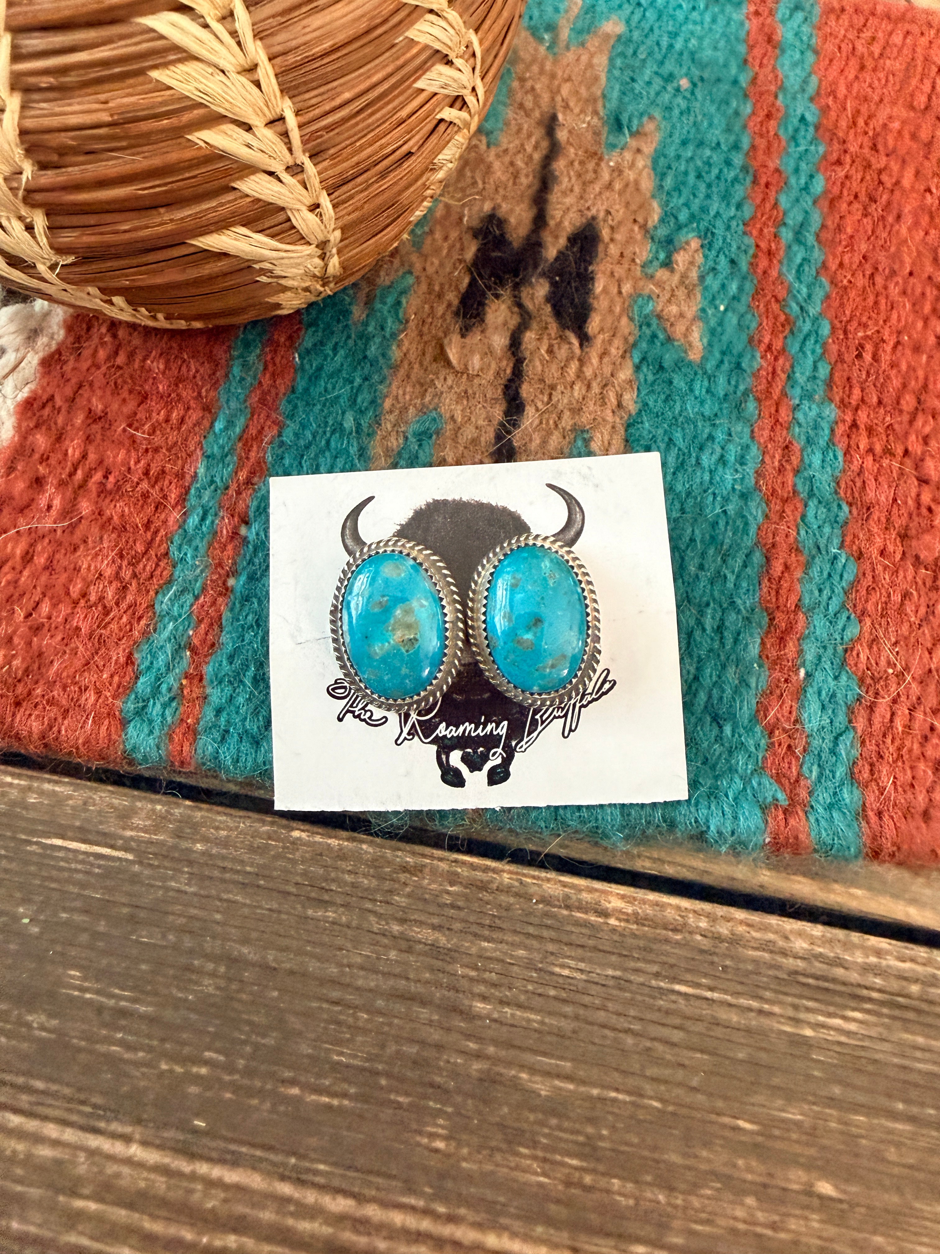 Handmade Sterling Silver & Turquoise Post Earrings