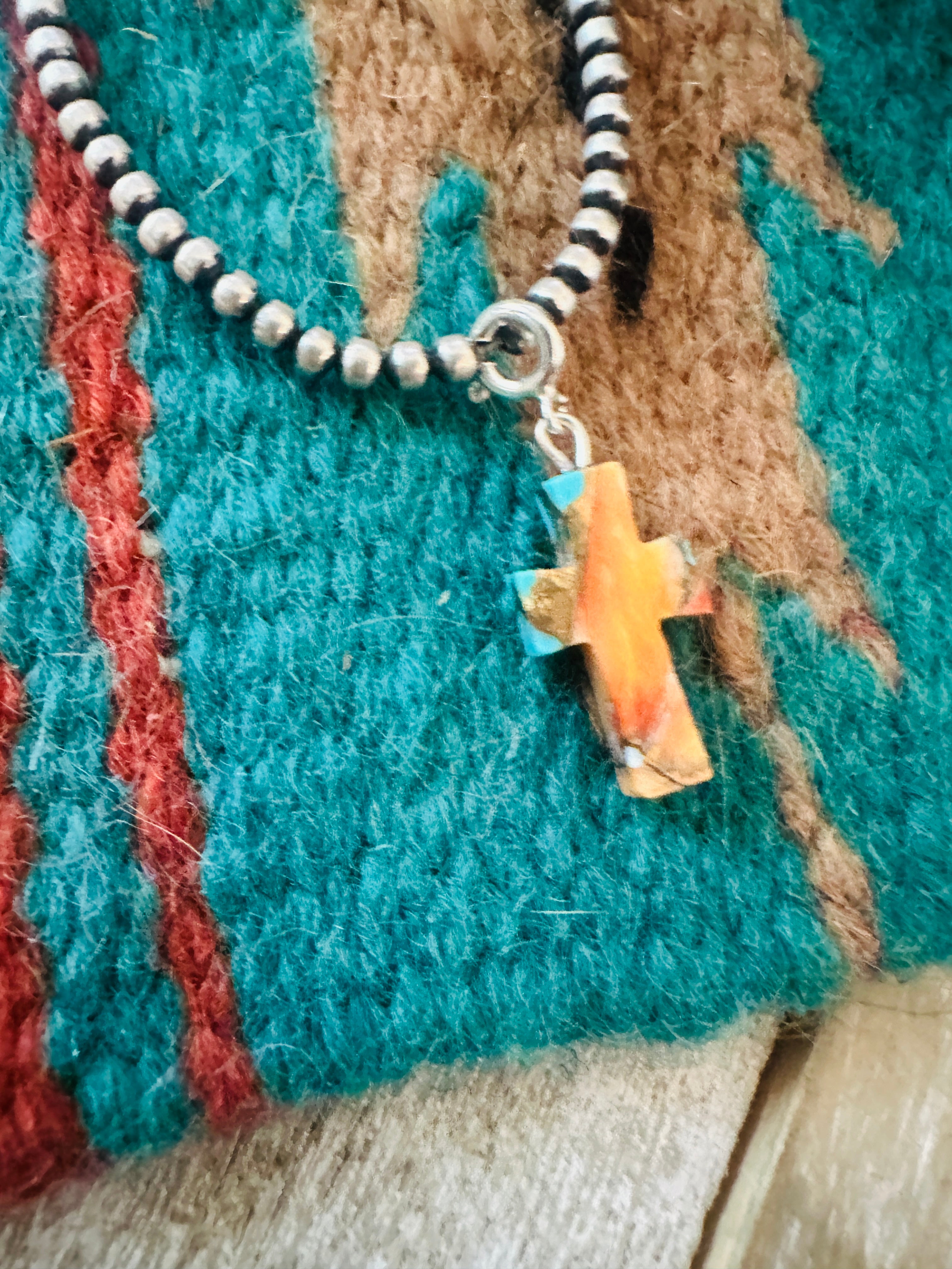 Handcrafted Hand Carved Spice Cross Charm