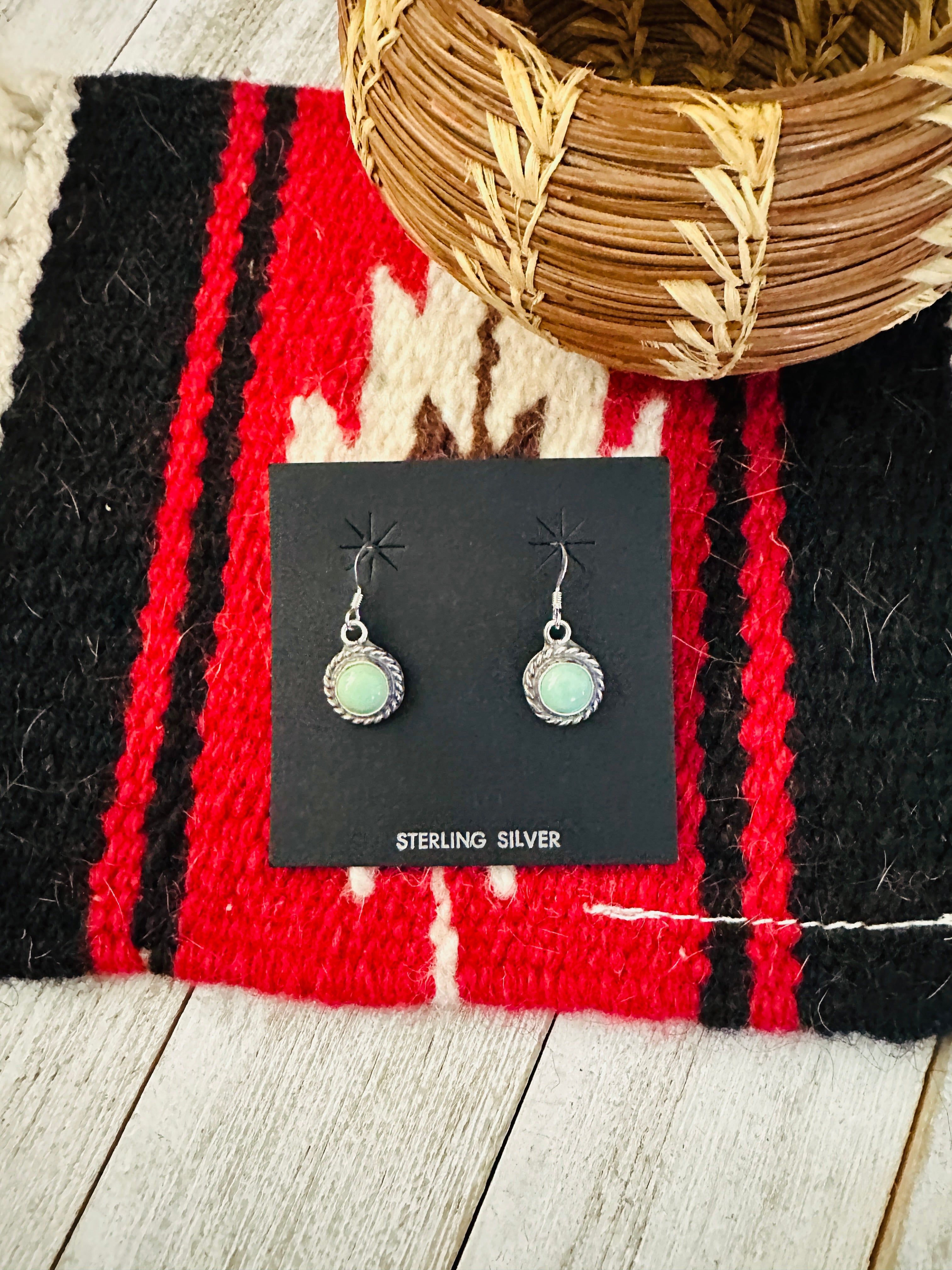 Navajo Turquoise and Sterling Silver Dangle Earrings