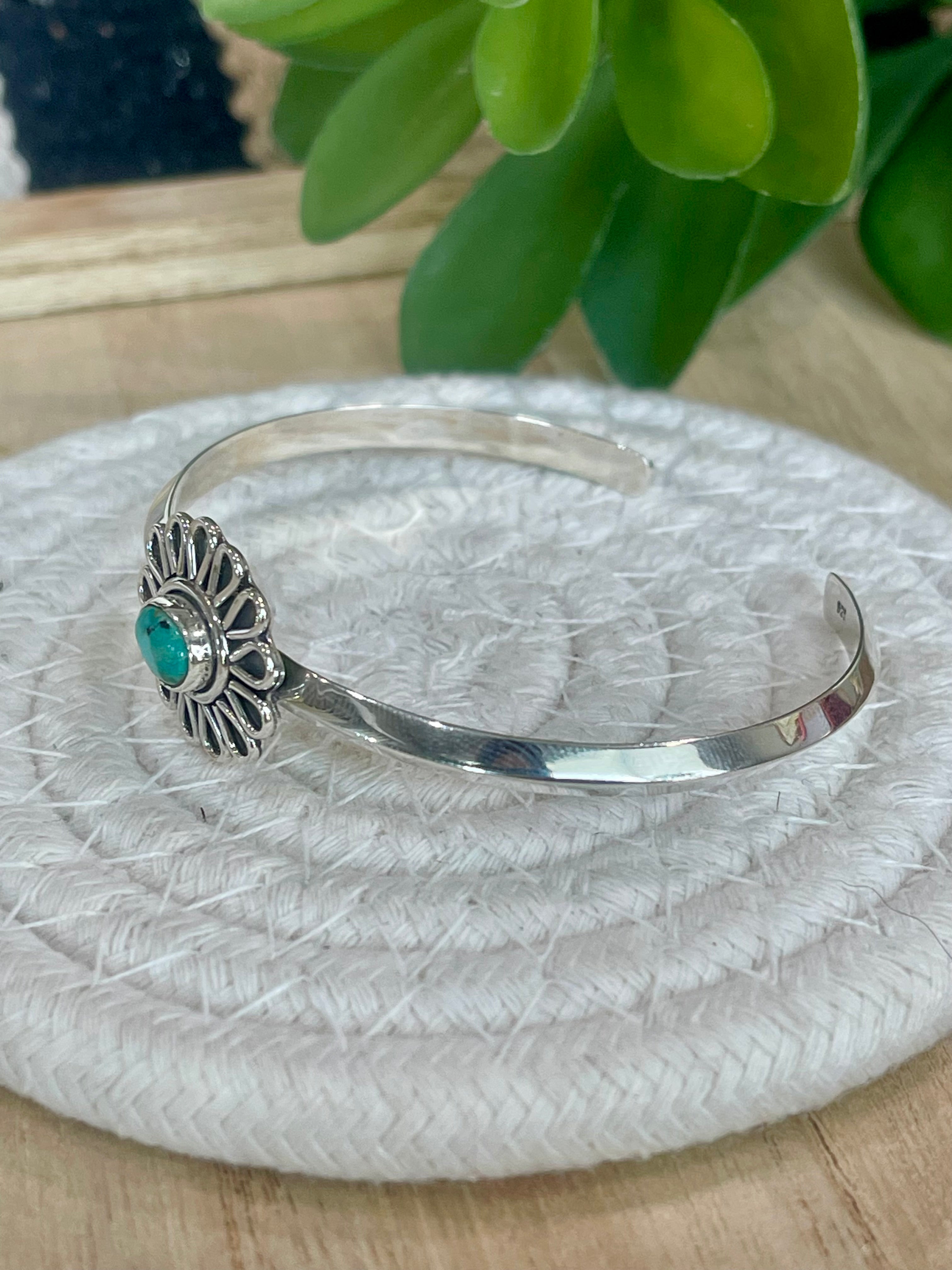 Handmade Turquoise & Sterling Silver Cuff Bracelet