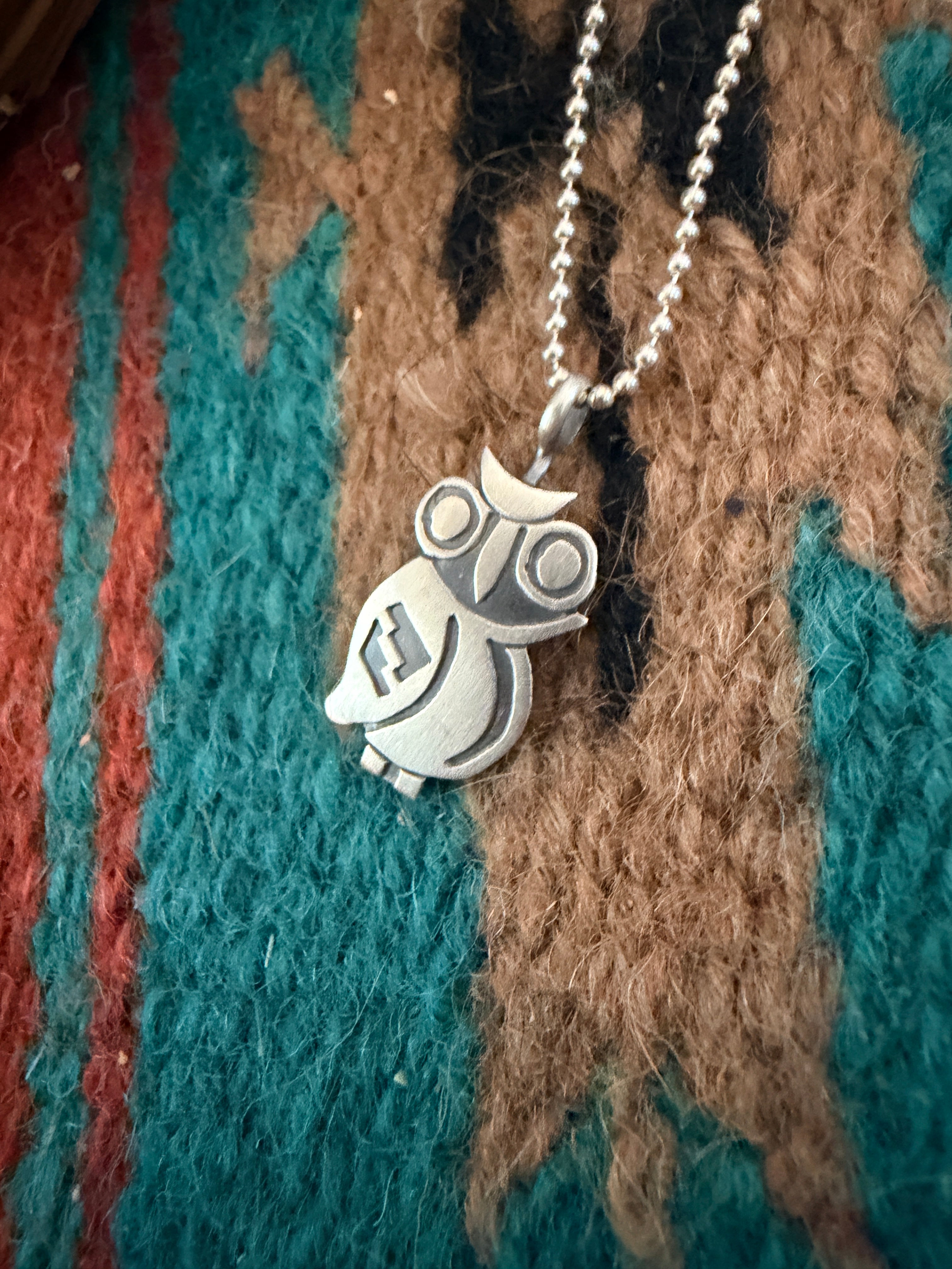 Handcrafted Sterling Silver Owl Pendant