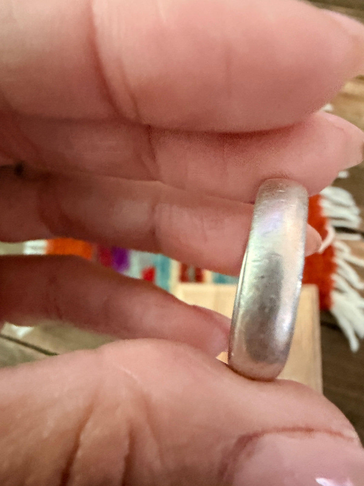 Old Pawn Handcrafted Sterling Silver Band Ring Size 9
