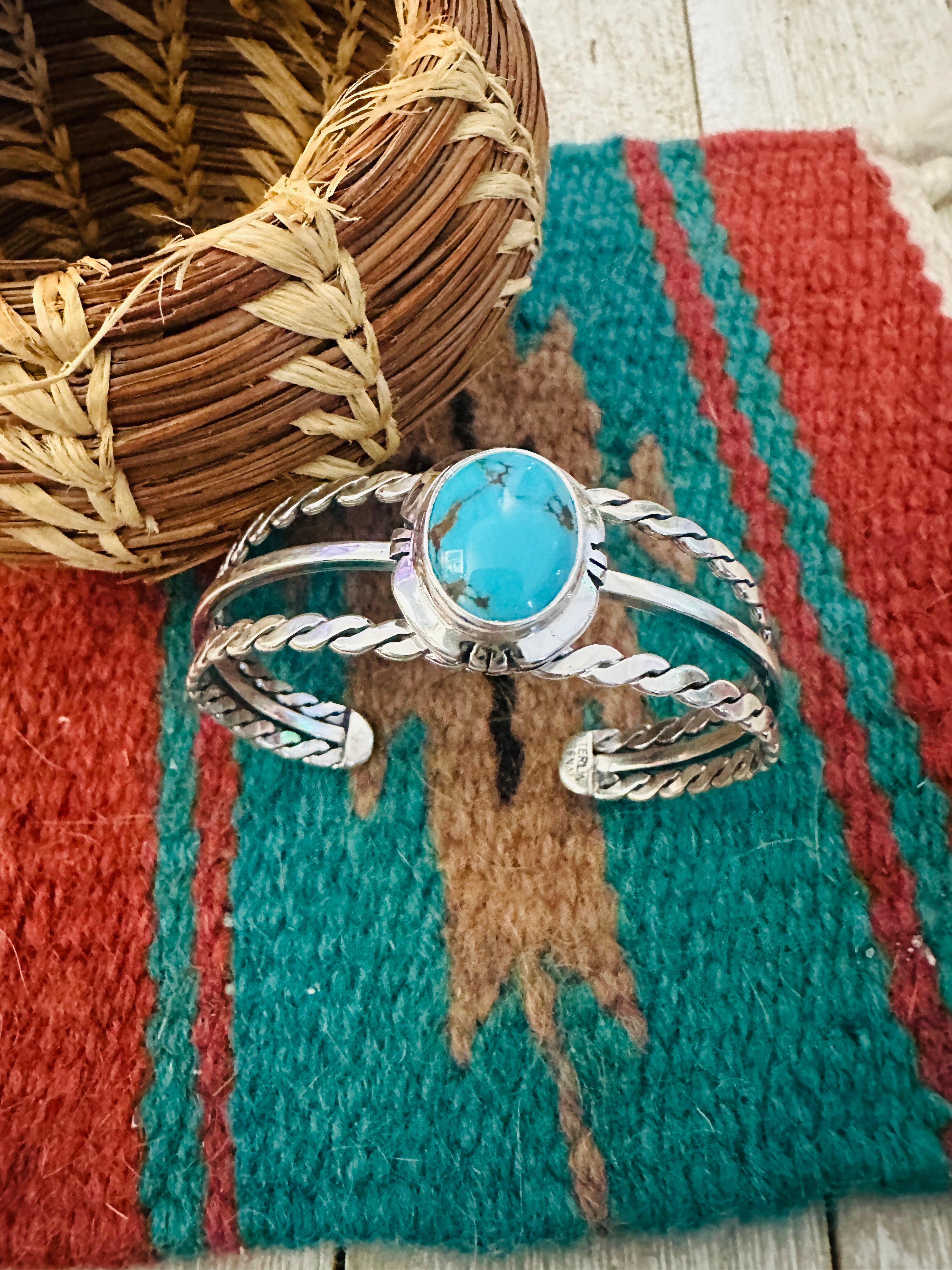 Handcrafted Sterling Silver & Turquoise Cuff Bracelet