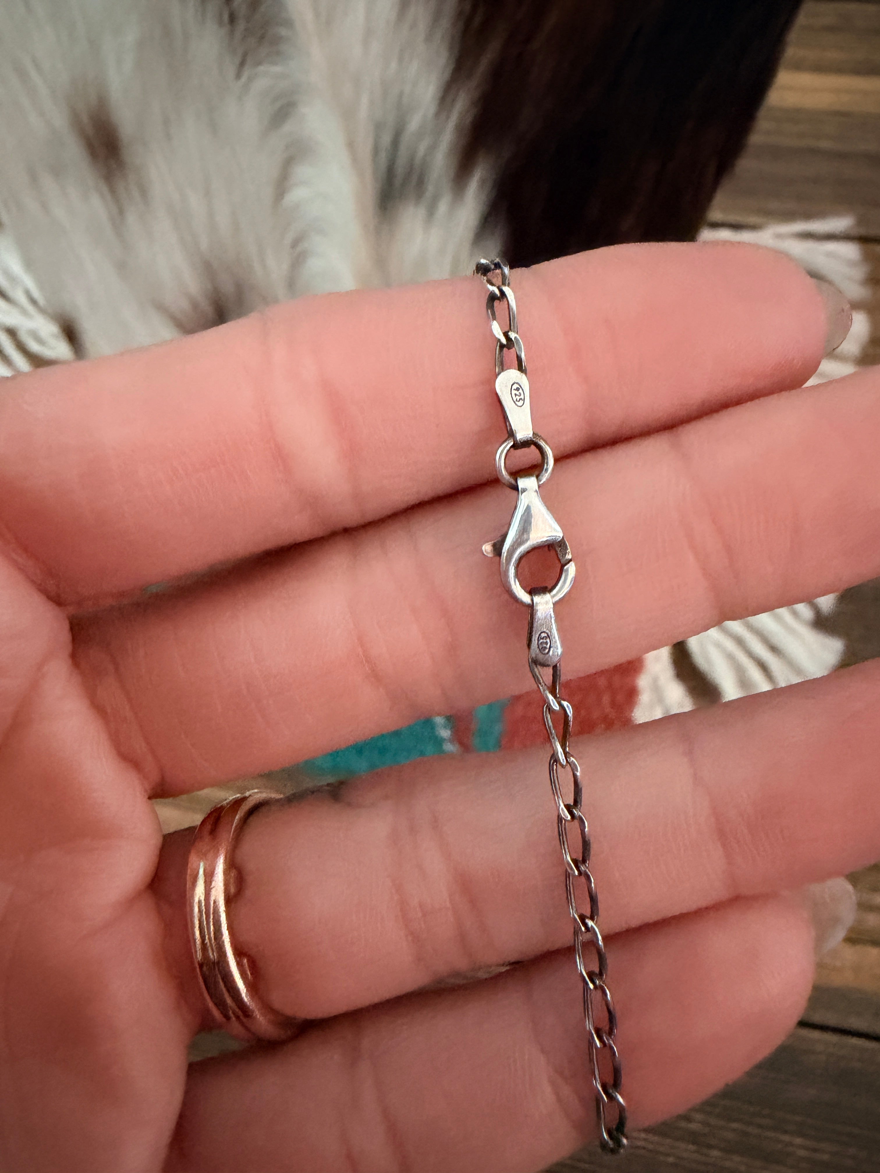 Handmade Sterling Silver & Turquoise Beaded Totem Pole Necklace