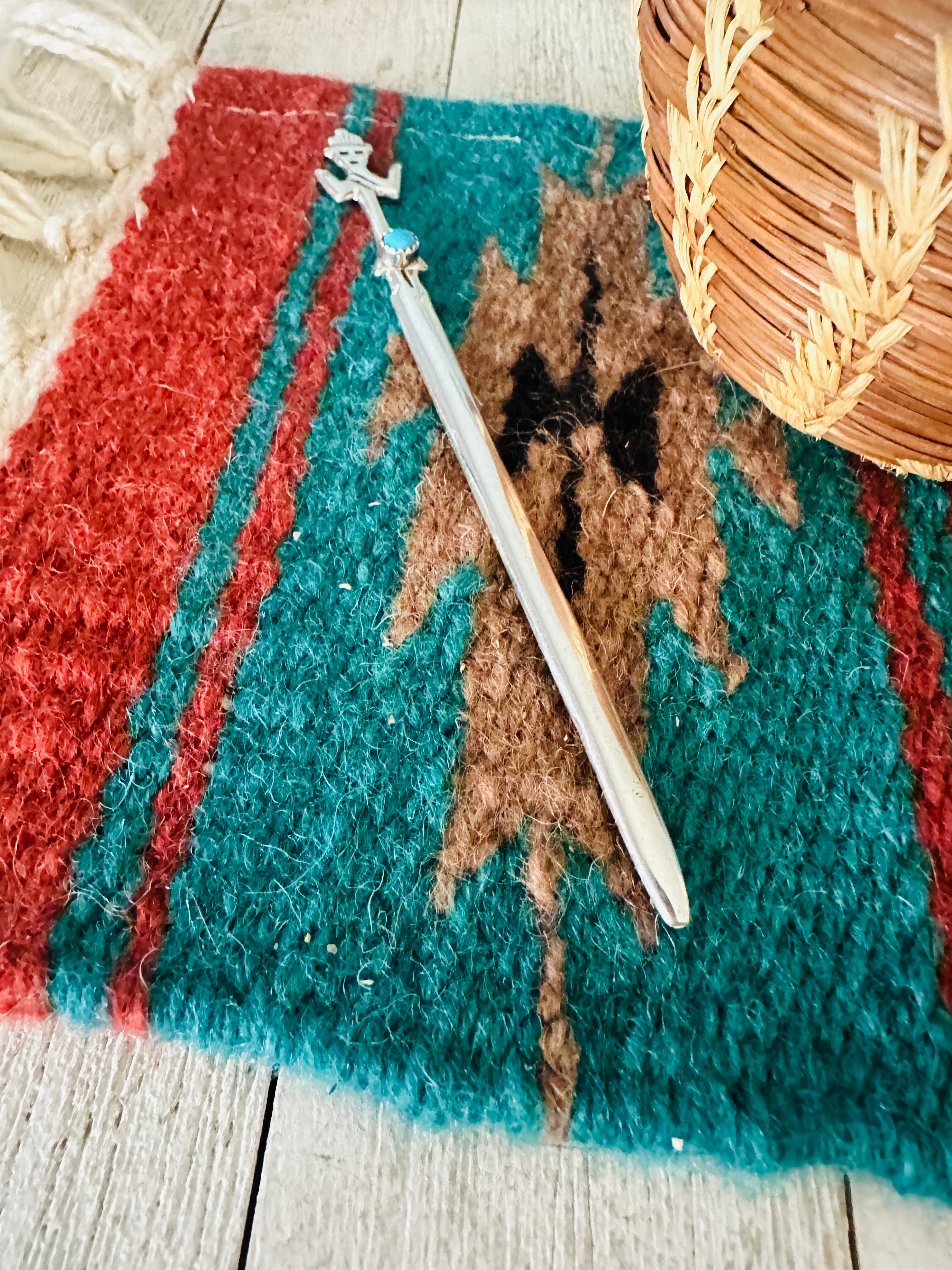 Navajo Turquoise & Sterling Silver Kachina Letter Opener