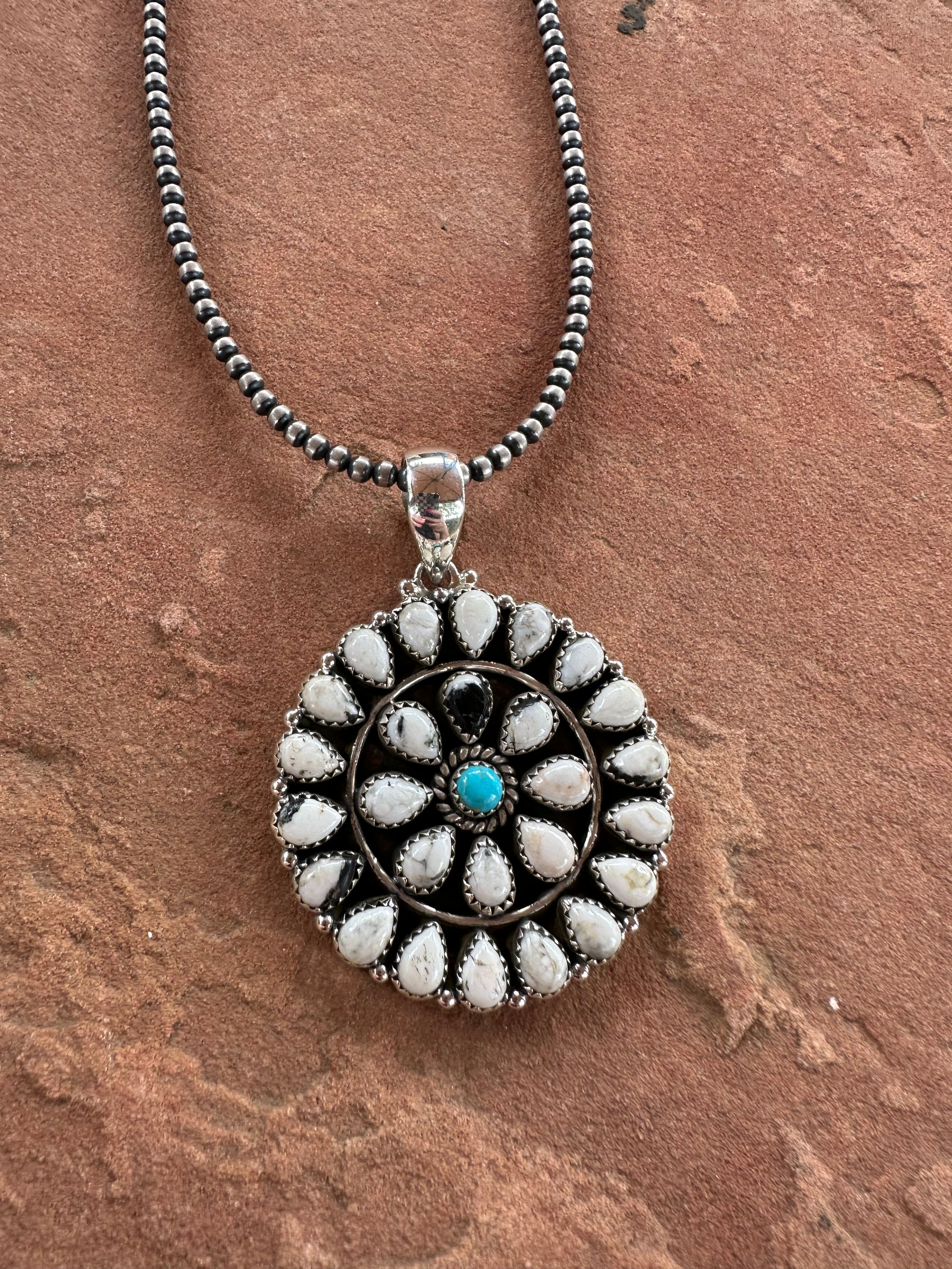 White Buffalo Turquoise Handmade sale Necklace