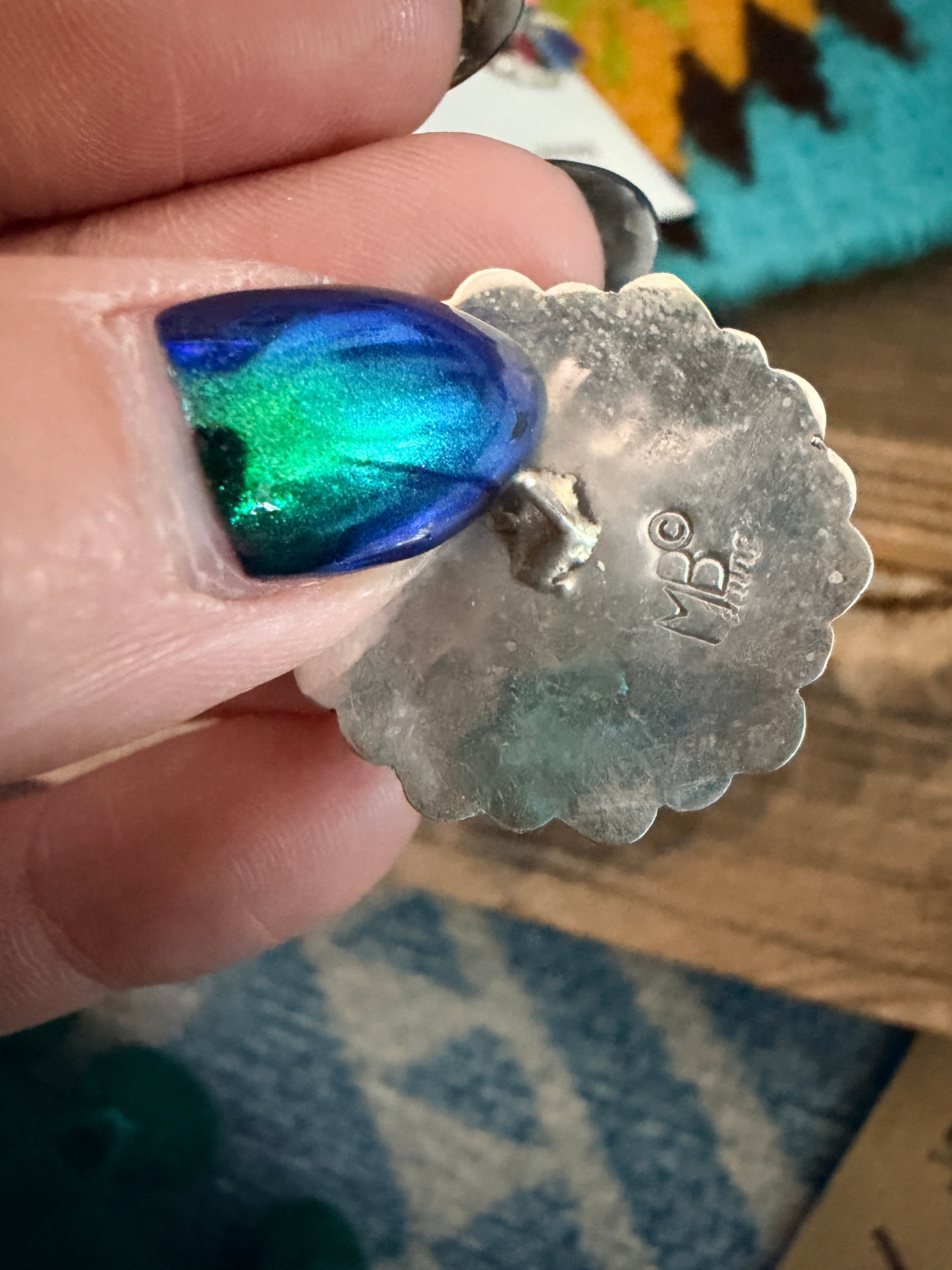 Handcrafted Multi Stone & Sterling Silver Cluster Post Earrings