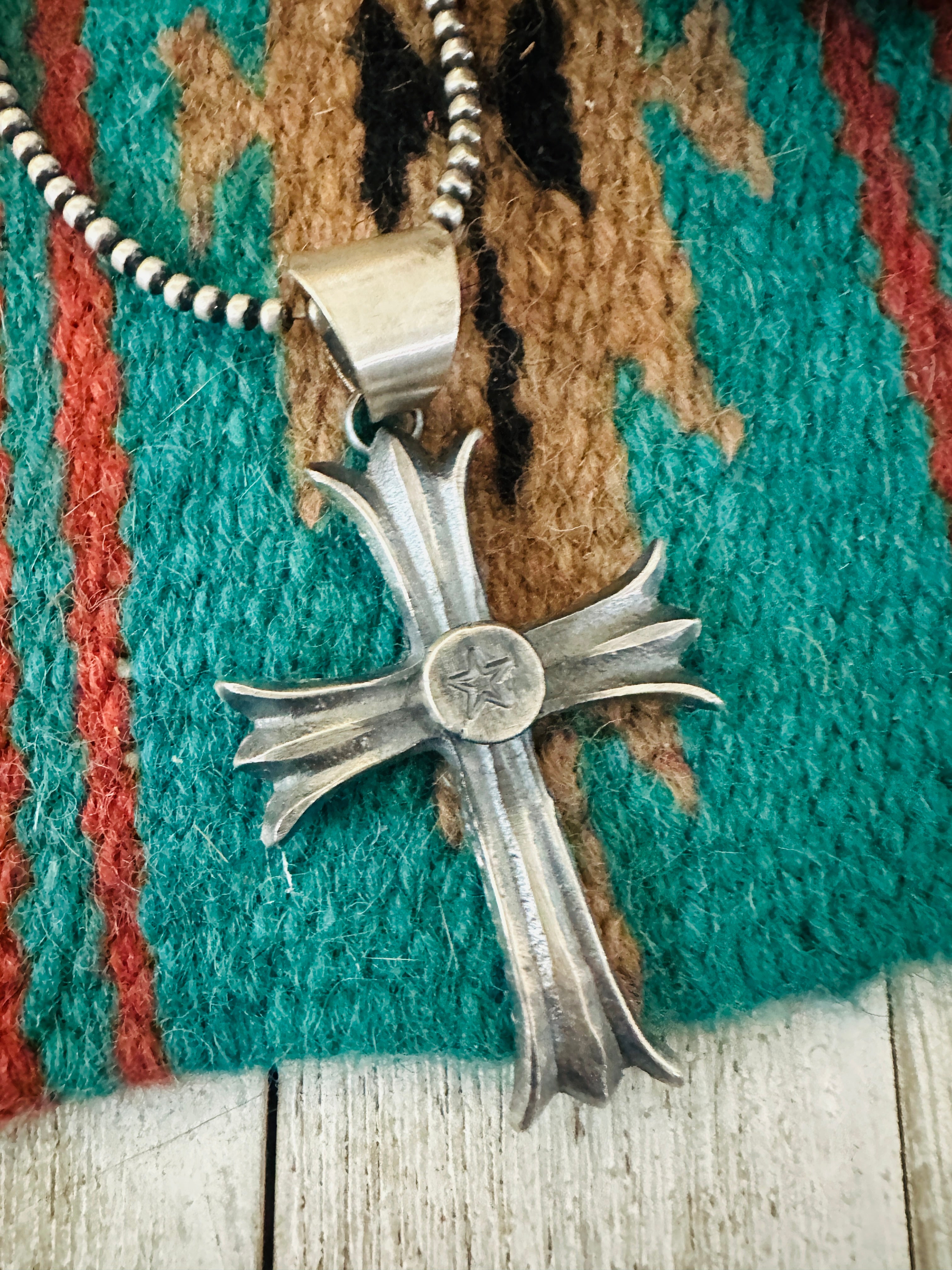 Handcrafted Sterling Silver Star Cross Pendant by Chimney Butte