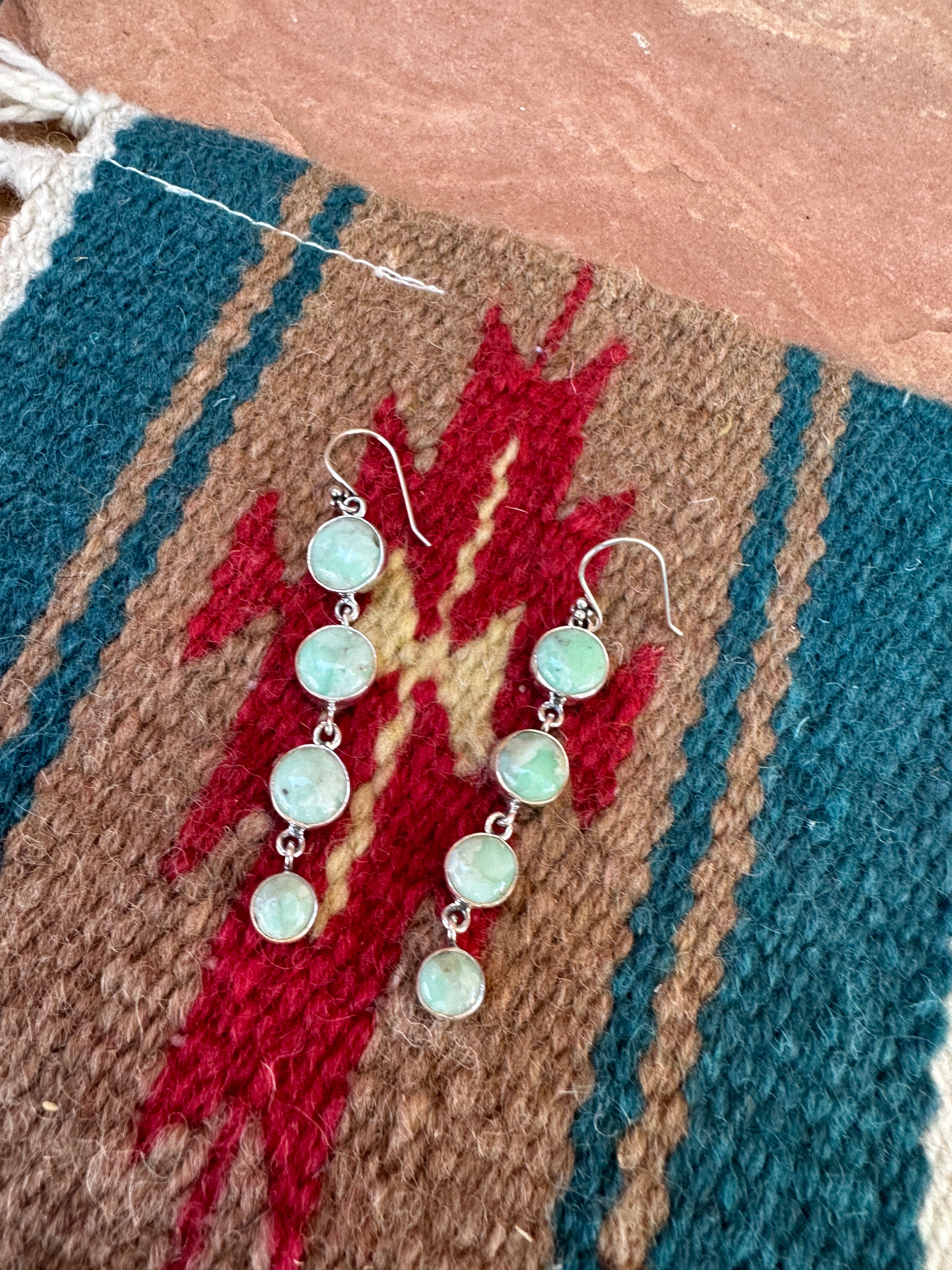 Handmade Paloma Turquoise & Sterling Silver Dangle Earrings