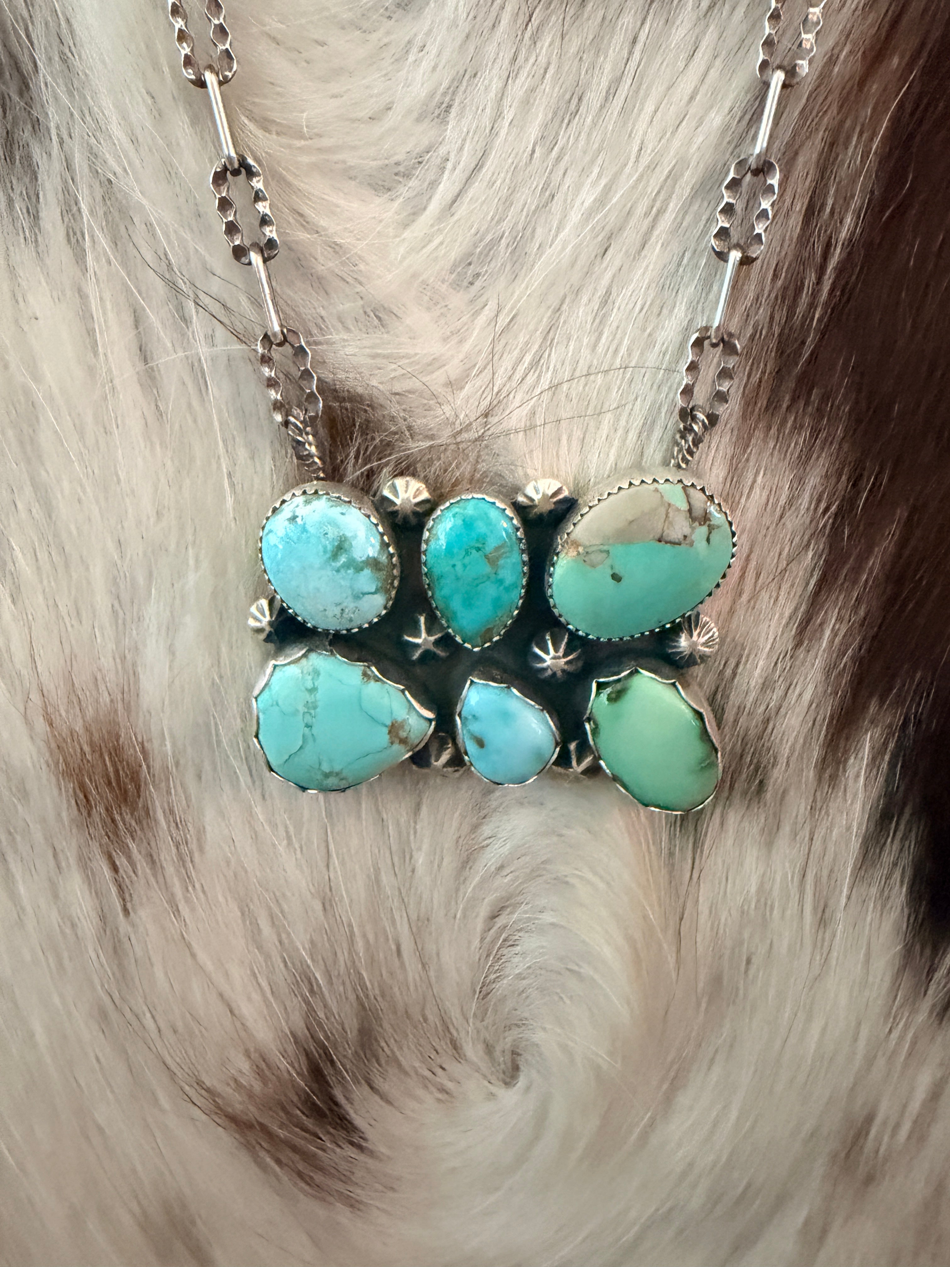 Handmade Sterling Silver & Multi Turquoise Necklace