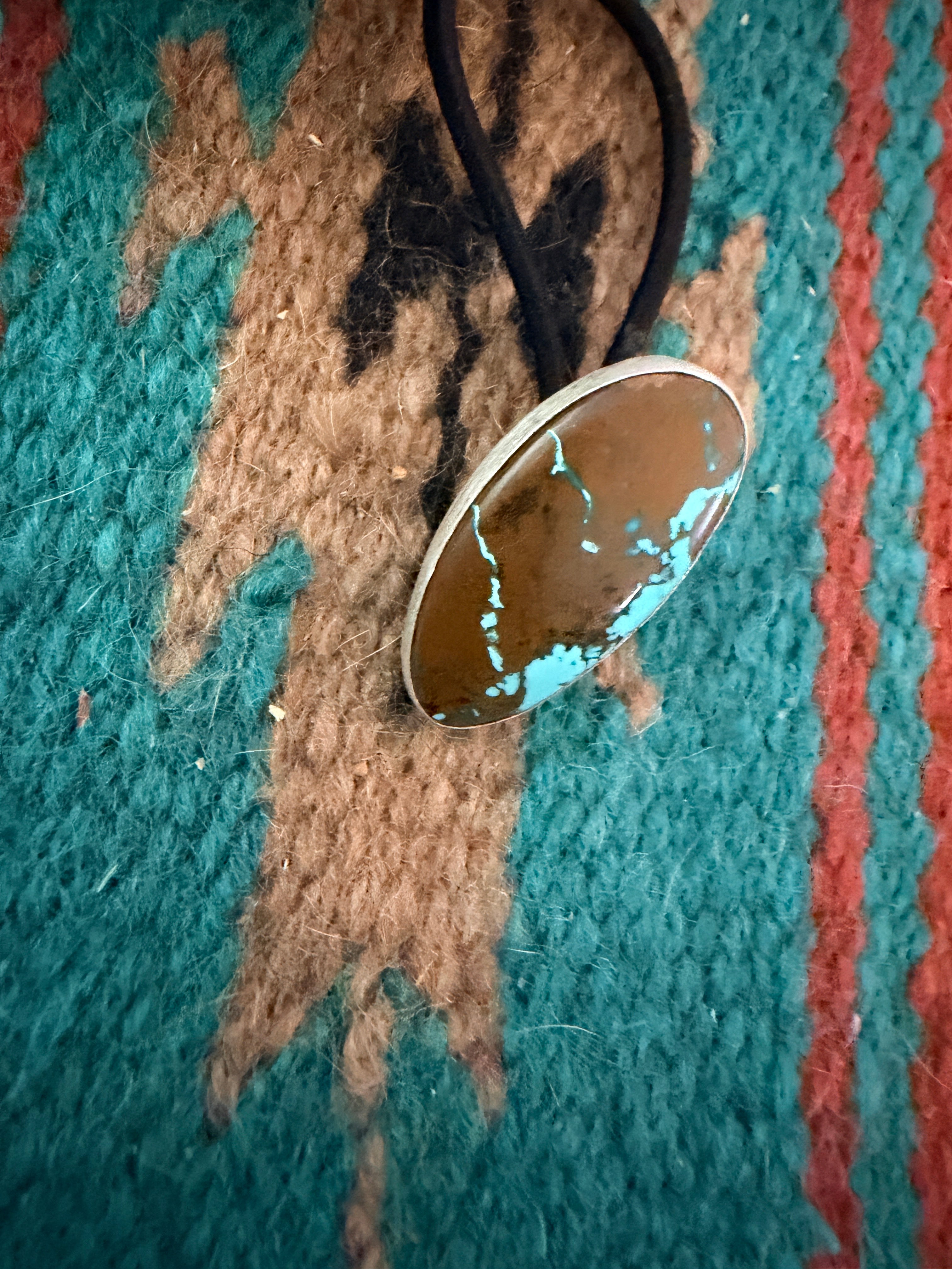 Handcrafted Turquoise & Sterling Silver Hair Tie Charm