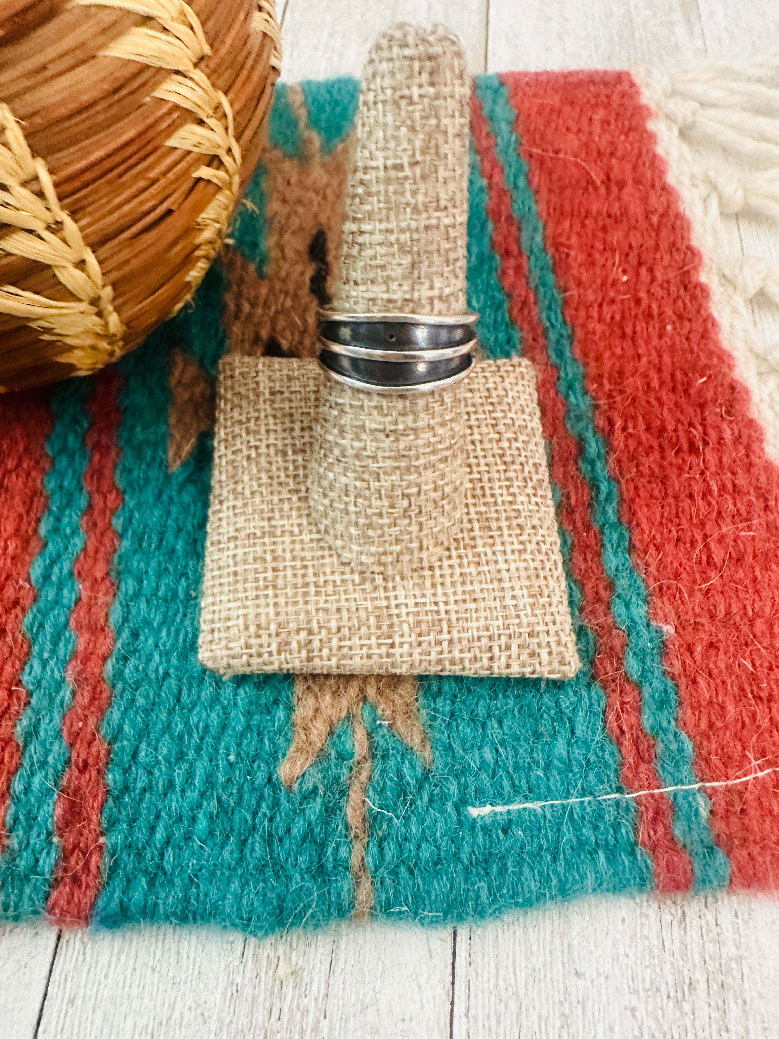 Handcrafted Old Pawn Sterling Silver Band Ring