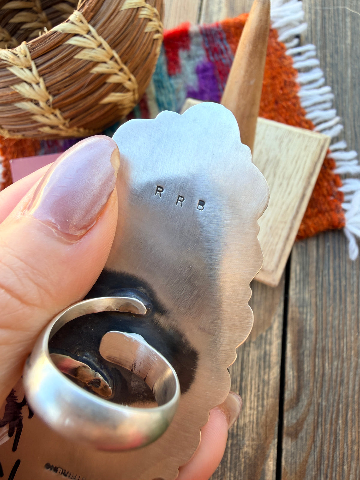 Handcrafted Purple Spiny Oyster & Sterling Silver Earring & Ring Set by Readda Begay