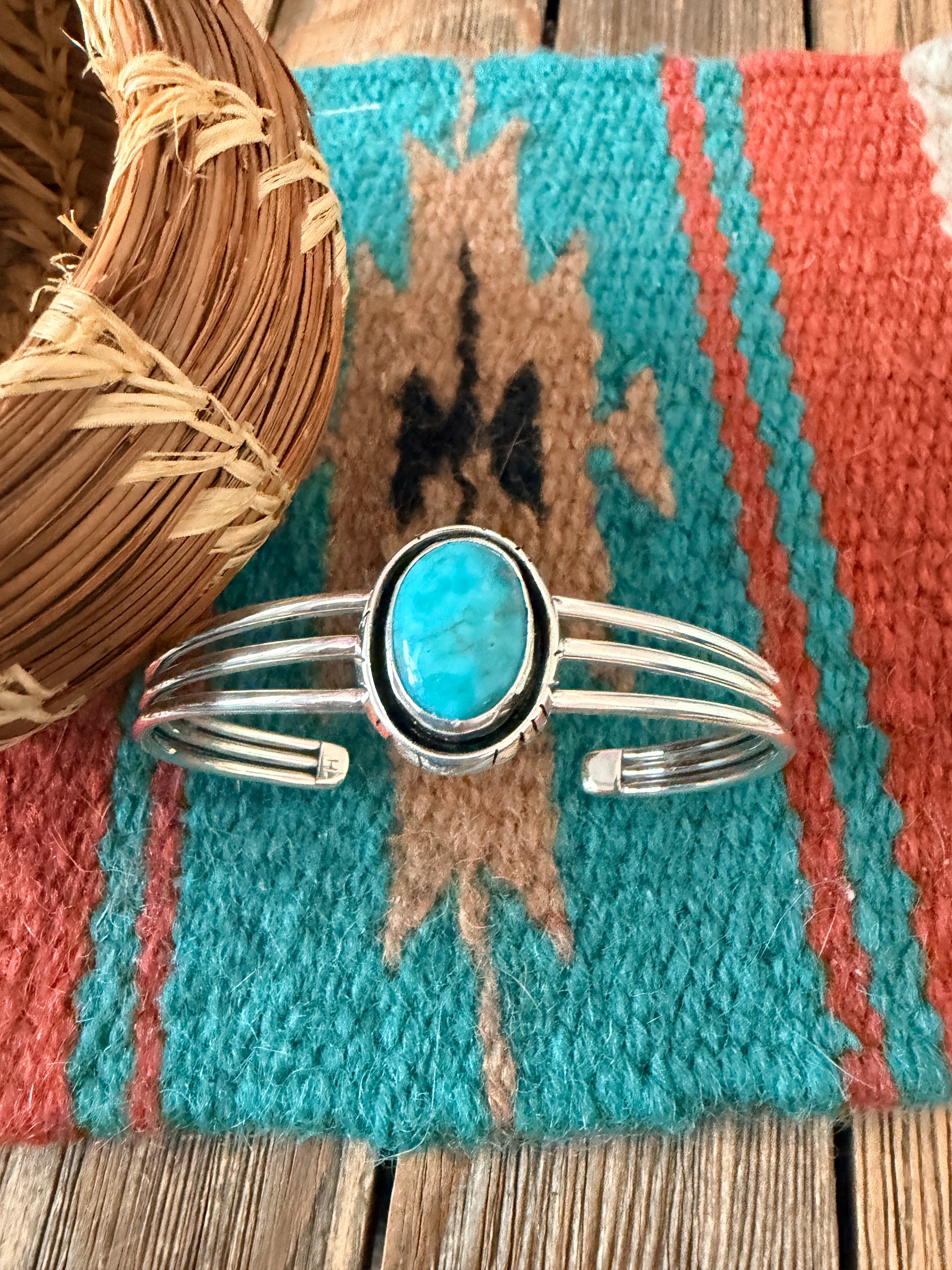 Handcrafted Sterling Silver & Turquoise Cuff Bracelet