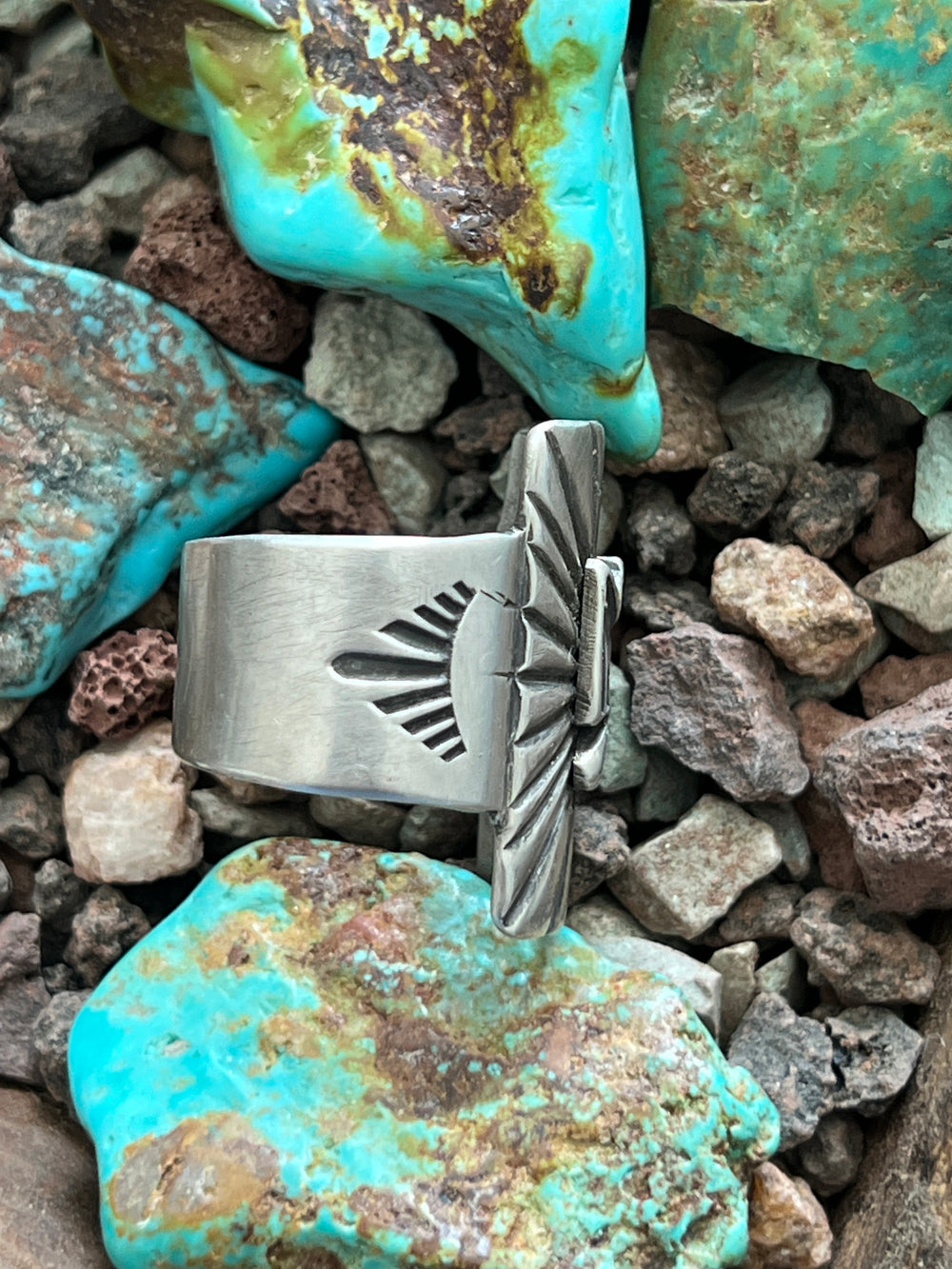 Falcon Trading Company Ingot Sterling Silver Thunderbird Ring by Joe O’Neill, Size 11.5