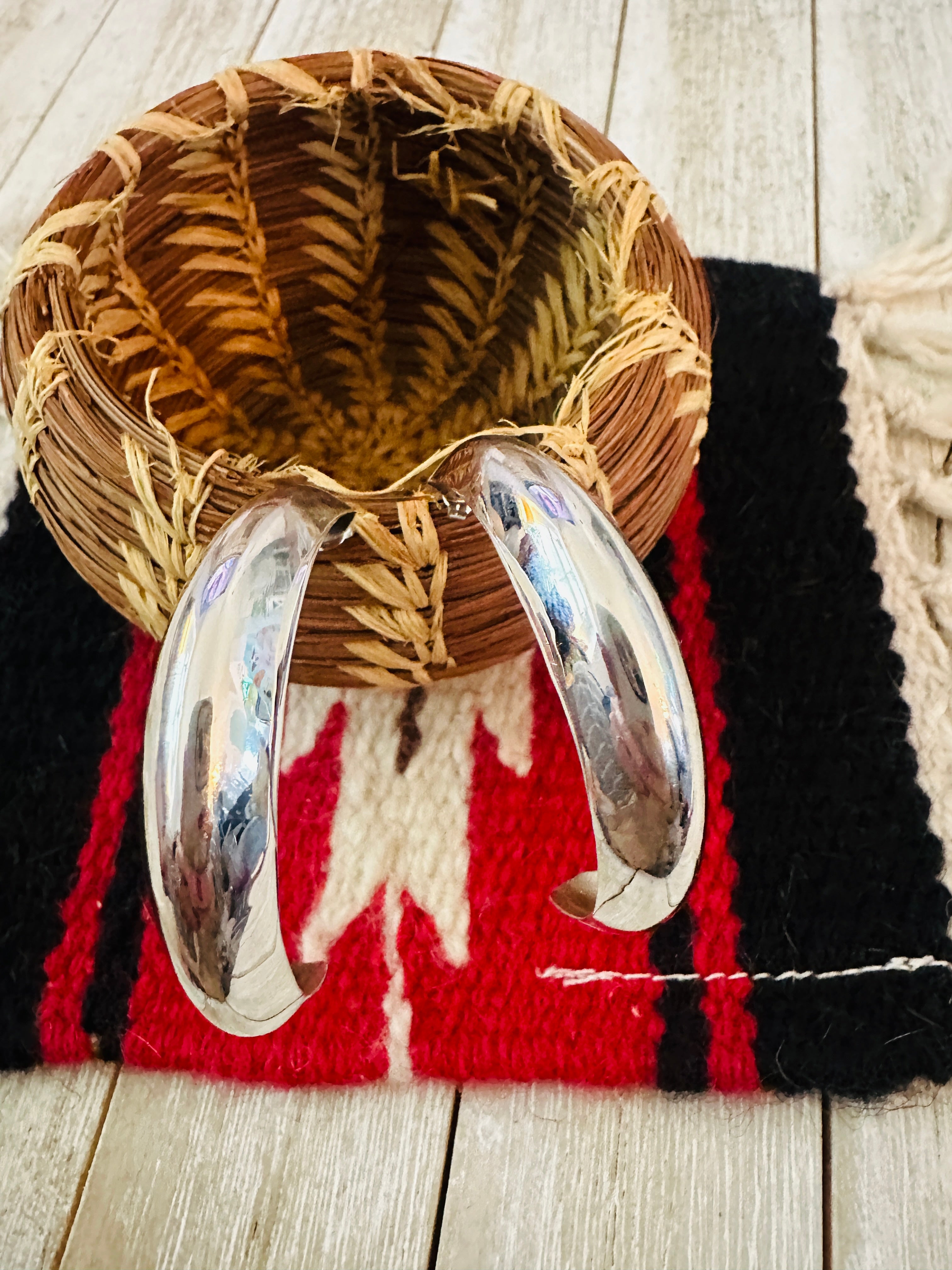 Handcrafted Sterling Silver Hoop Earrings