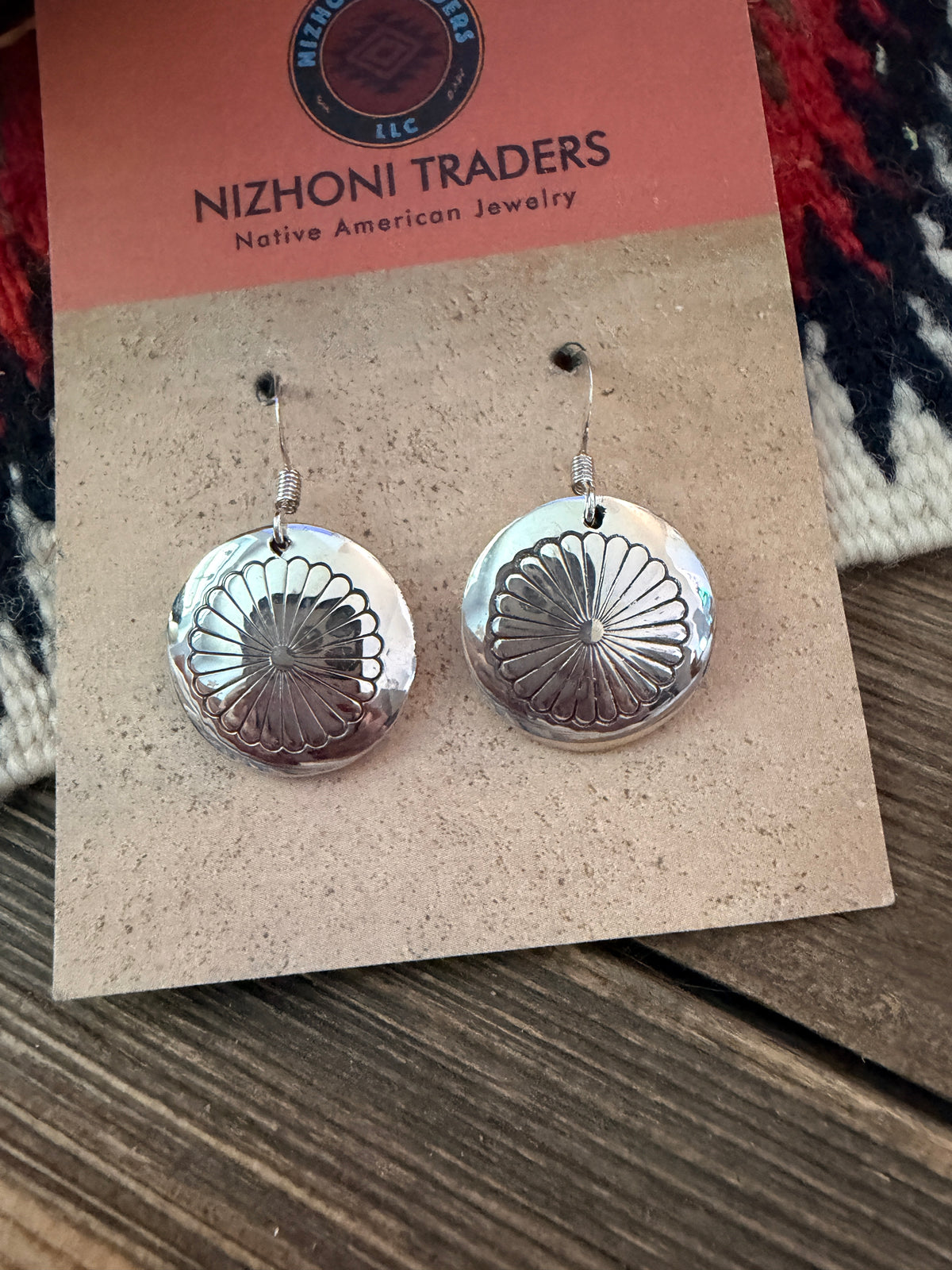 Handcrafted Sterling Silver Concho Dangle Earrings