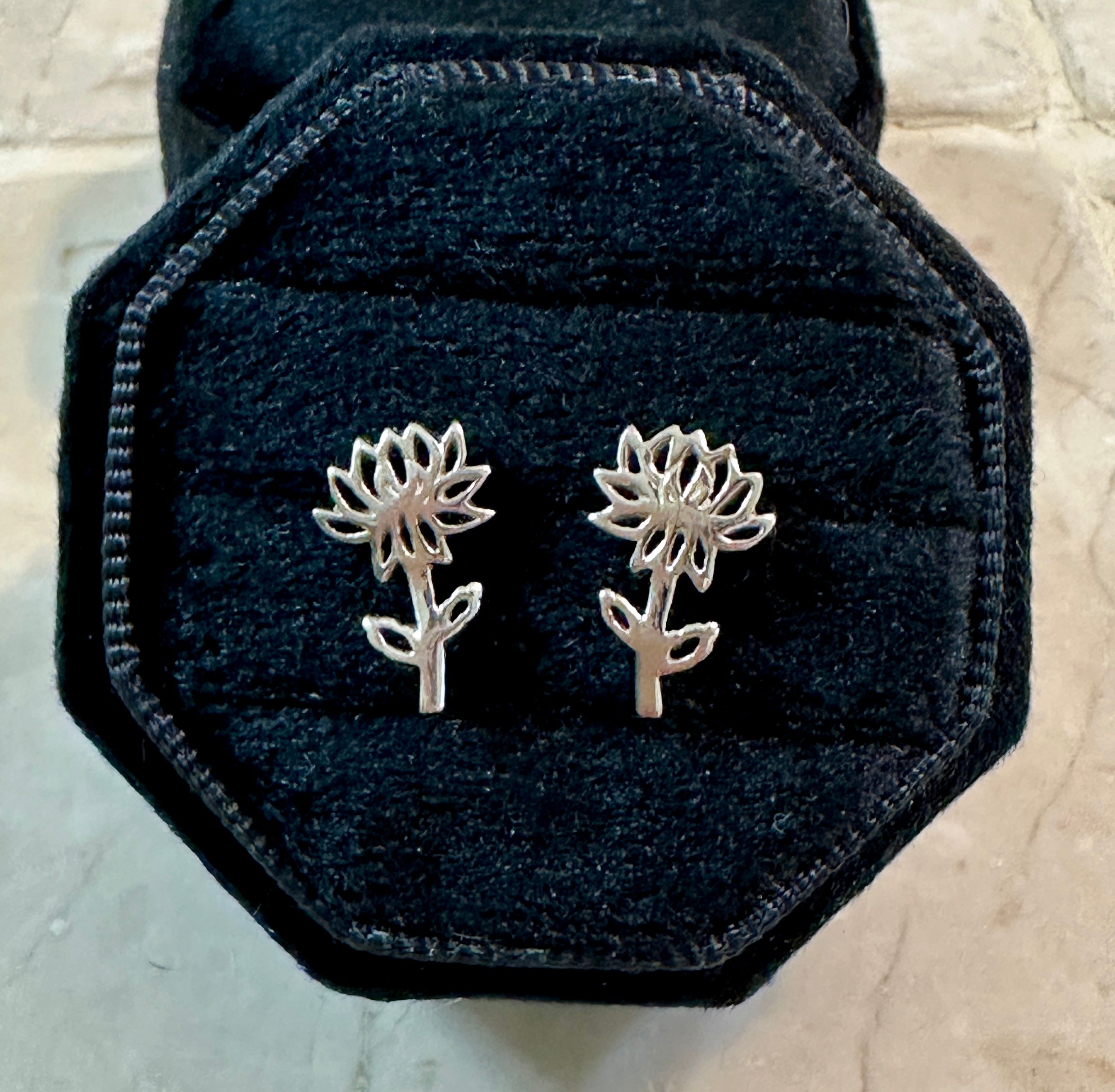 Sterling Silver Birthday Flower Stud Earrings November