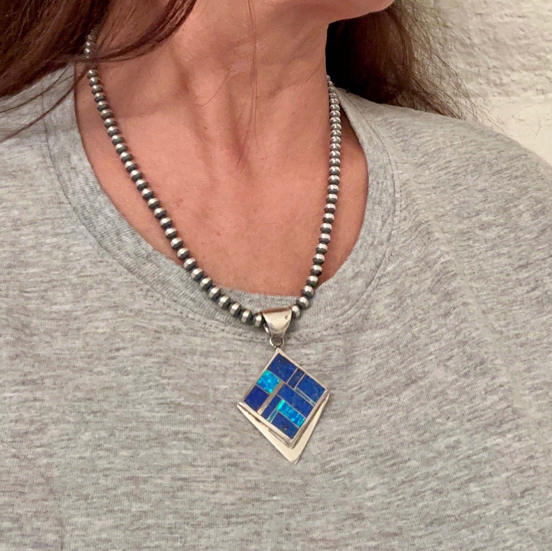 Handcrafted Lapis, Turquoise Pendant