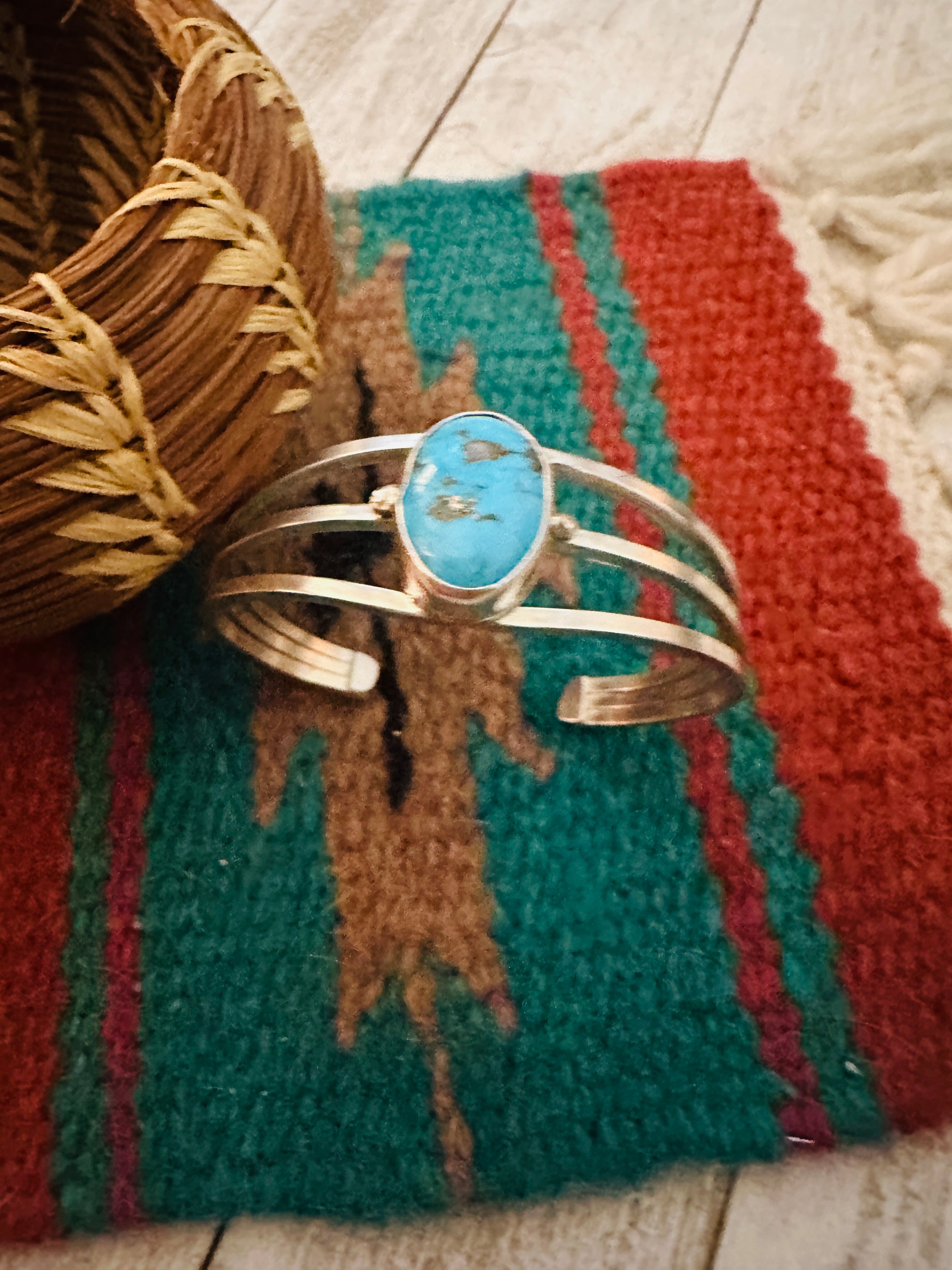 Navajo Turquoise & Sterling Silver Cuff Bracelet