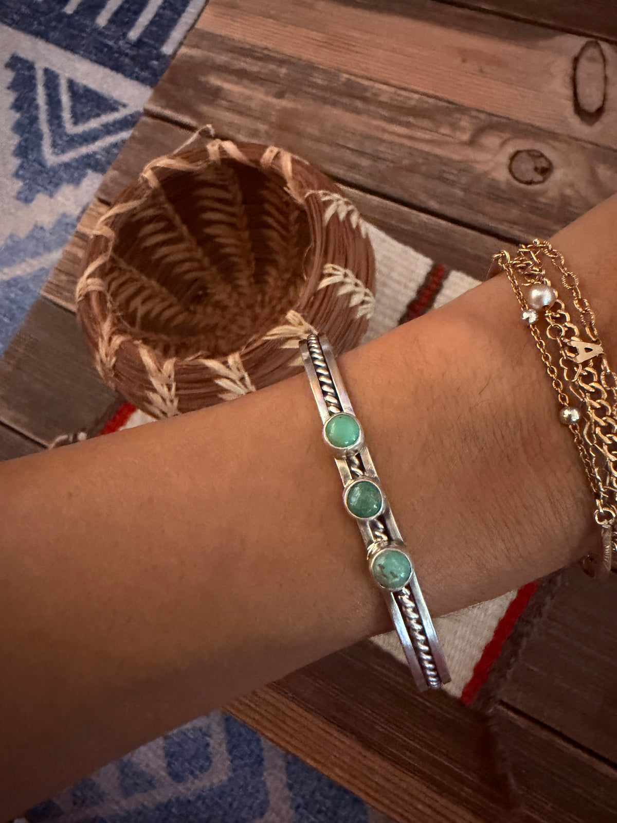 Handcrafted Turquoise & Sterling Silver Cuff Bracelet