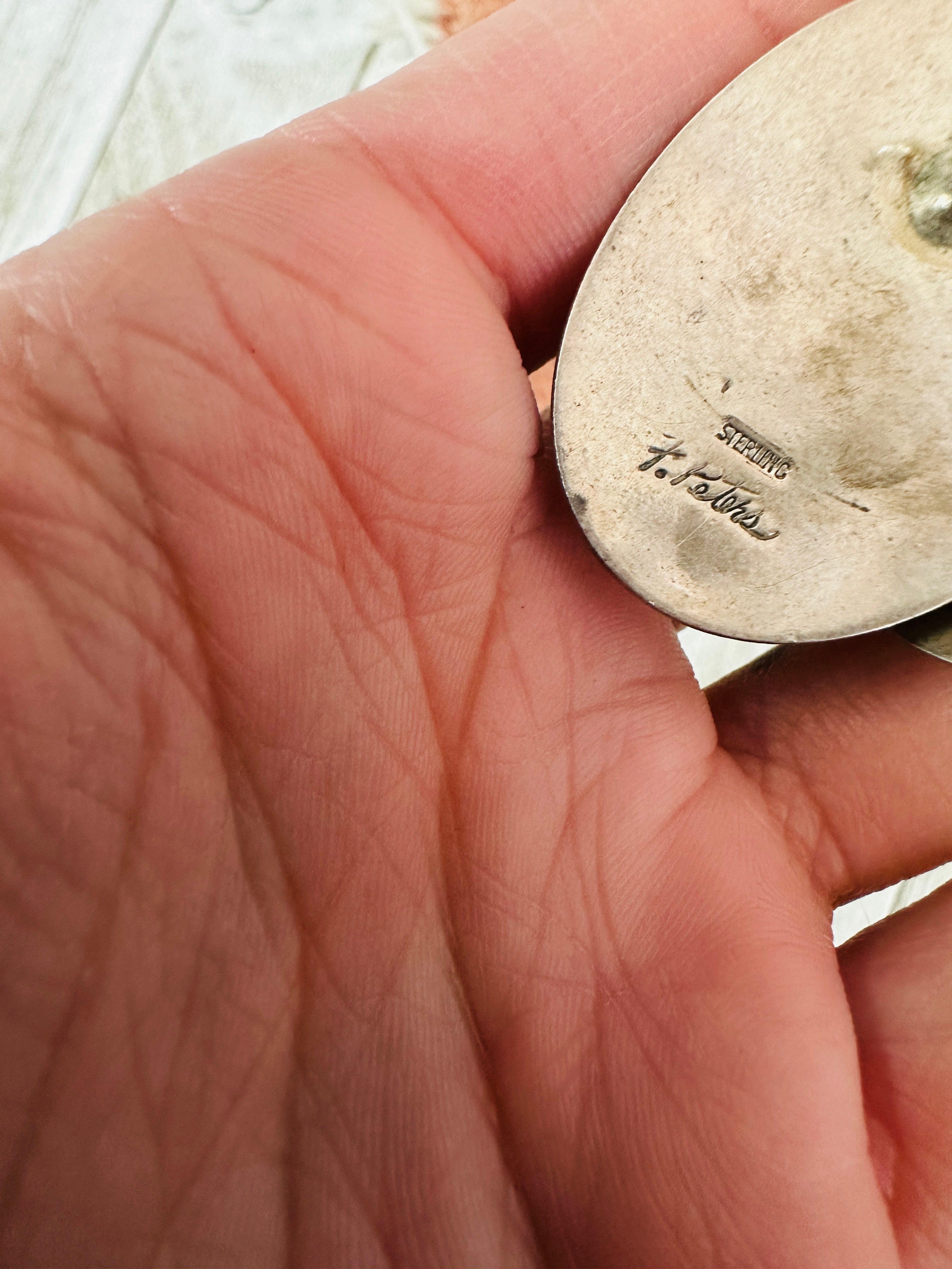 Handcrafted Old Pawn Sterling Silver & Black Onyx Post Earrings