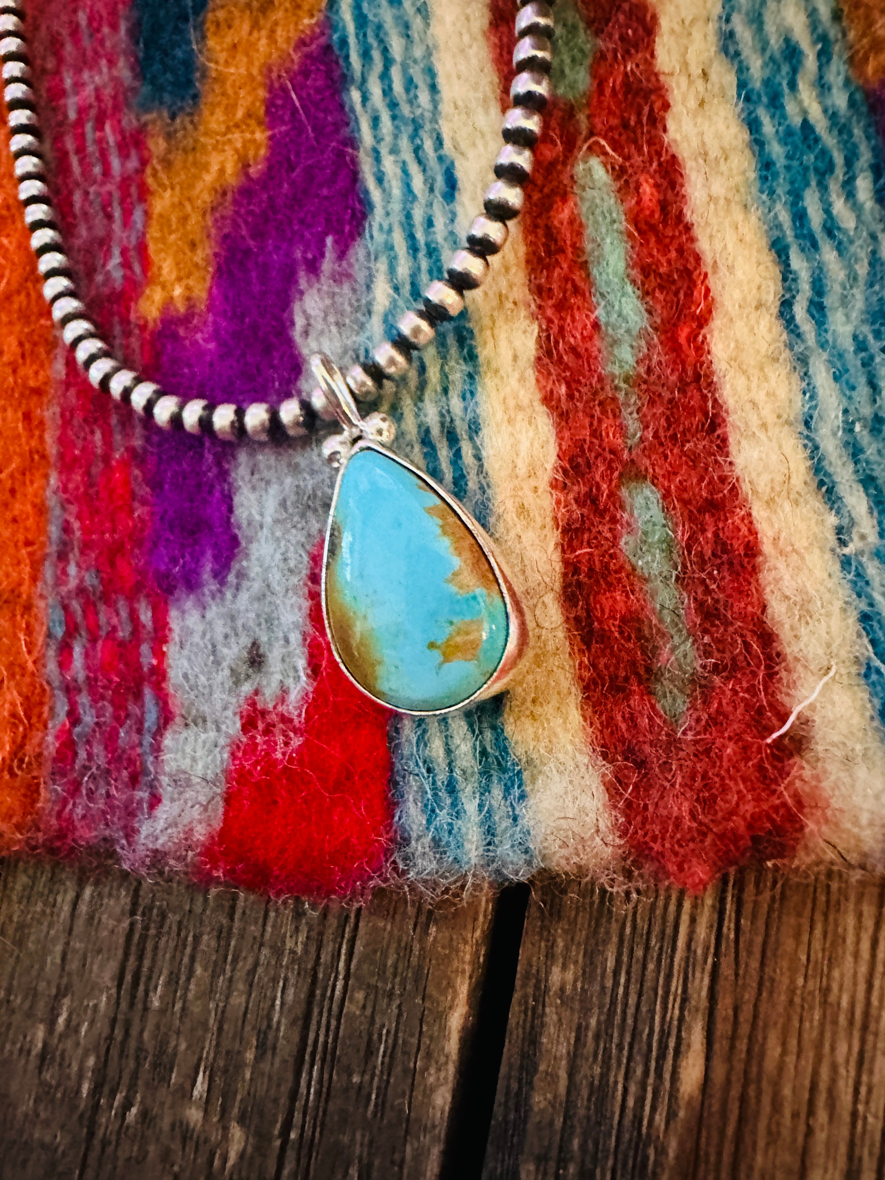 Handcrafted Sterling Silver & Turquoise Pendant