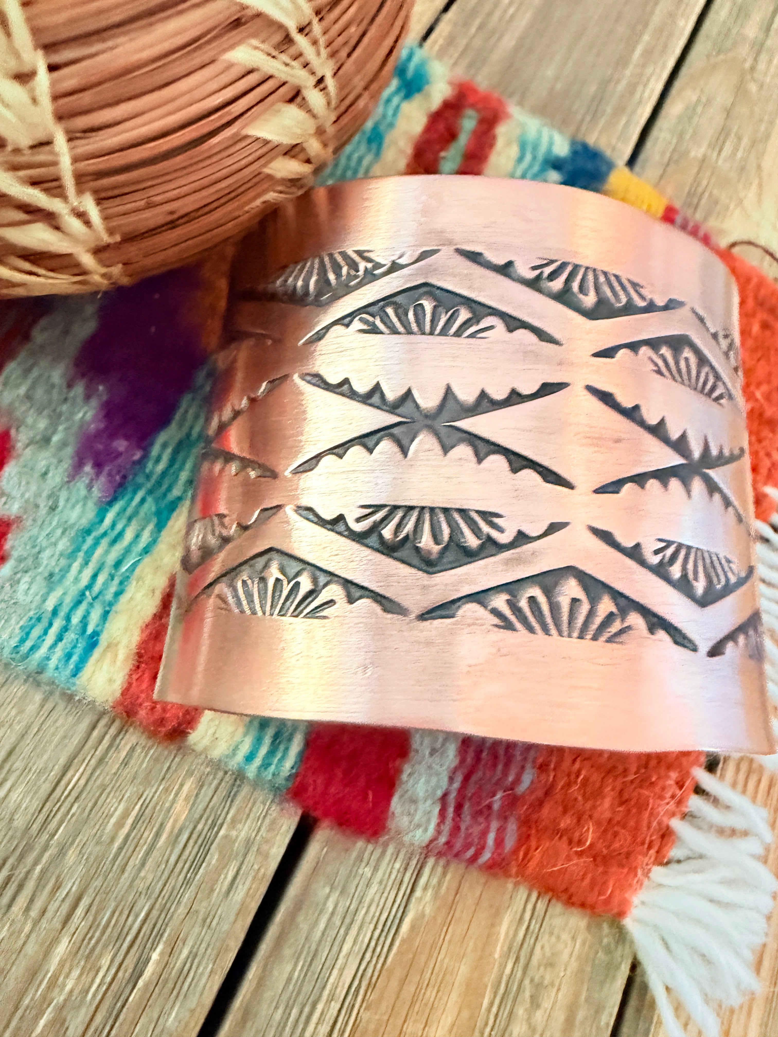 Handcrafted Copper Cuff Bracelet by Elvira Bill