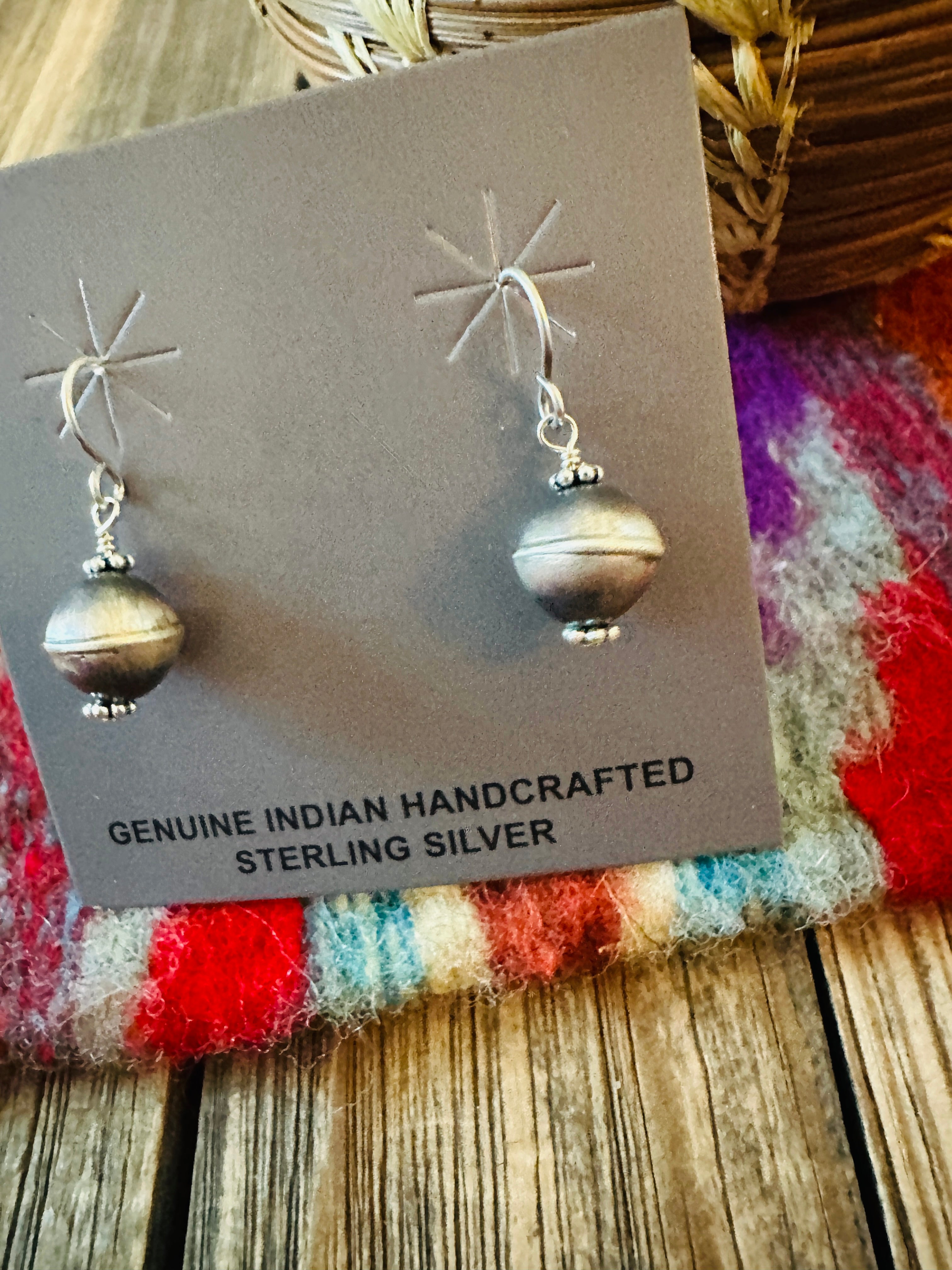 Handcrafted Sterling Silver Pearl Beaded Dangle Earrings