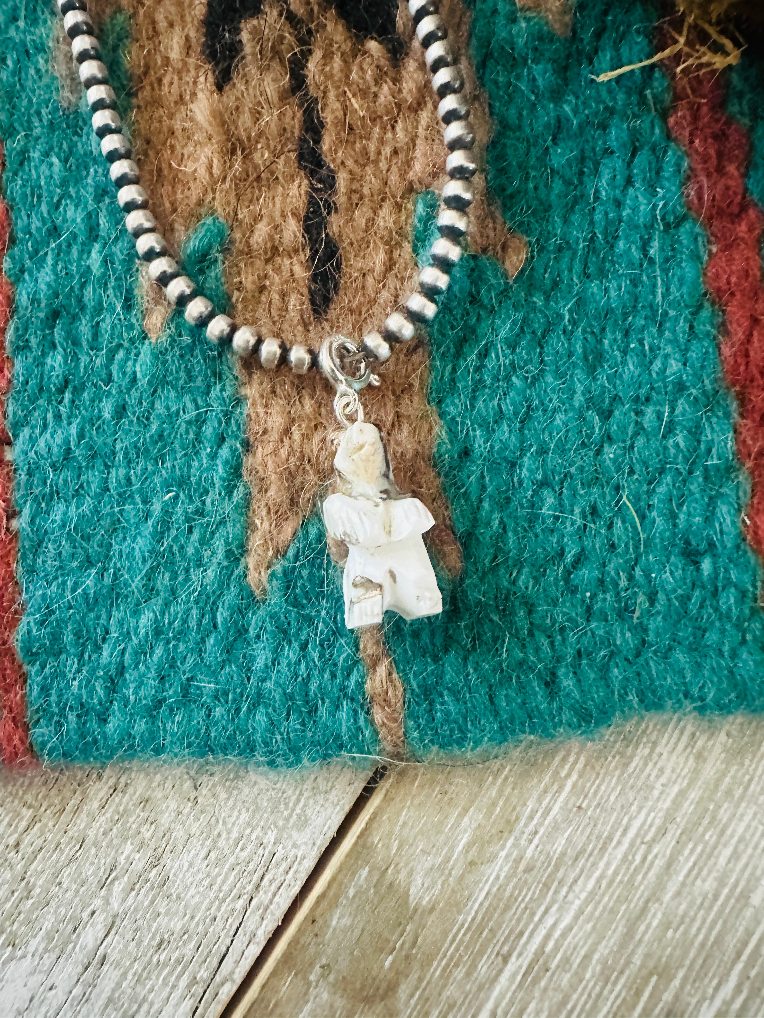 Handcrafted & Hand Carved Blue Mojave Bear Charm