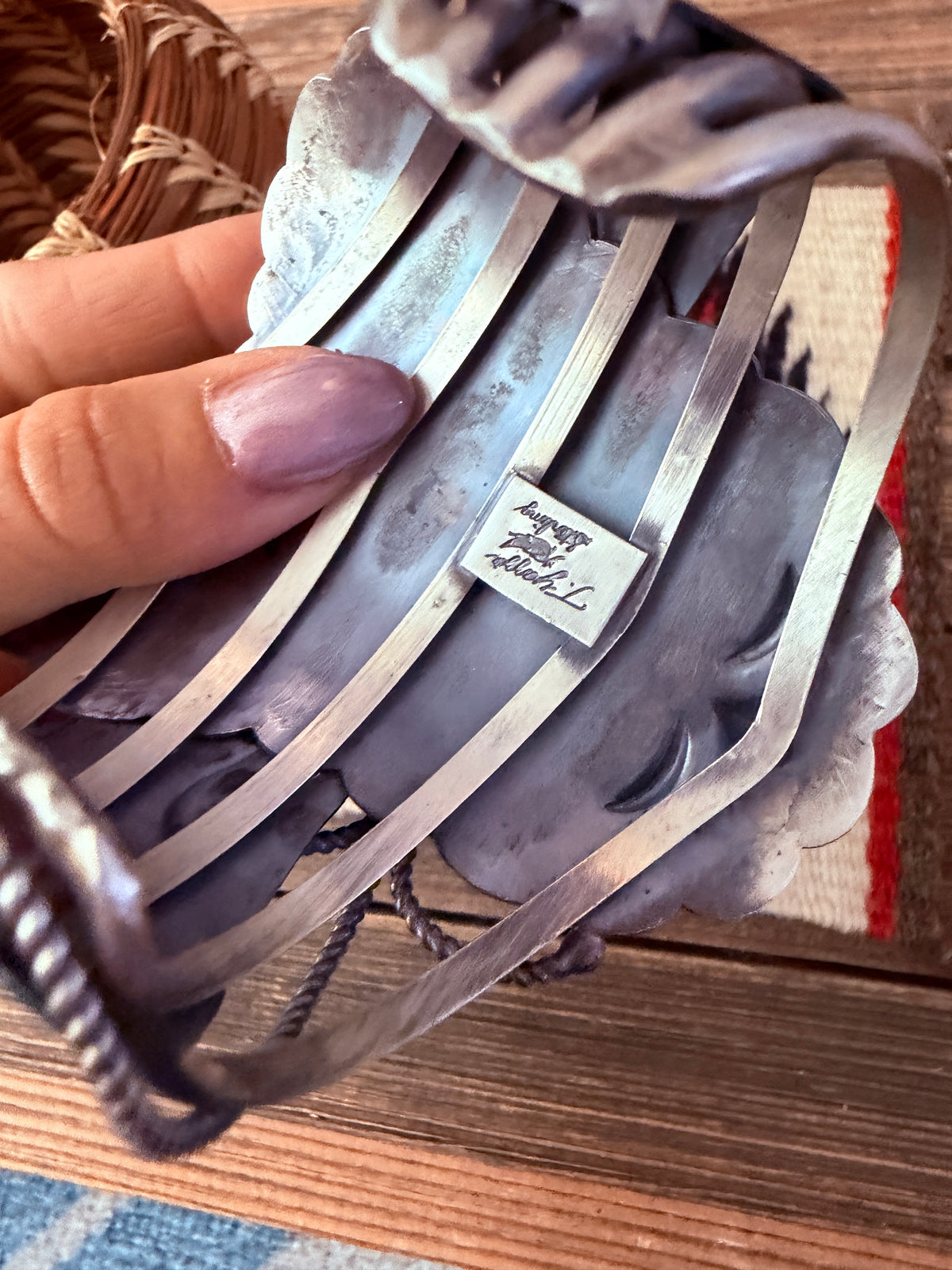 Handcrafted Turquoise & Sterling Silver Saddle Cuff Bracelet by Tim Yazzie