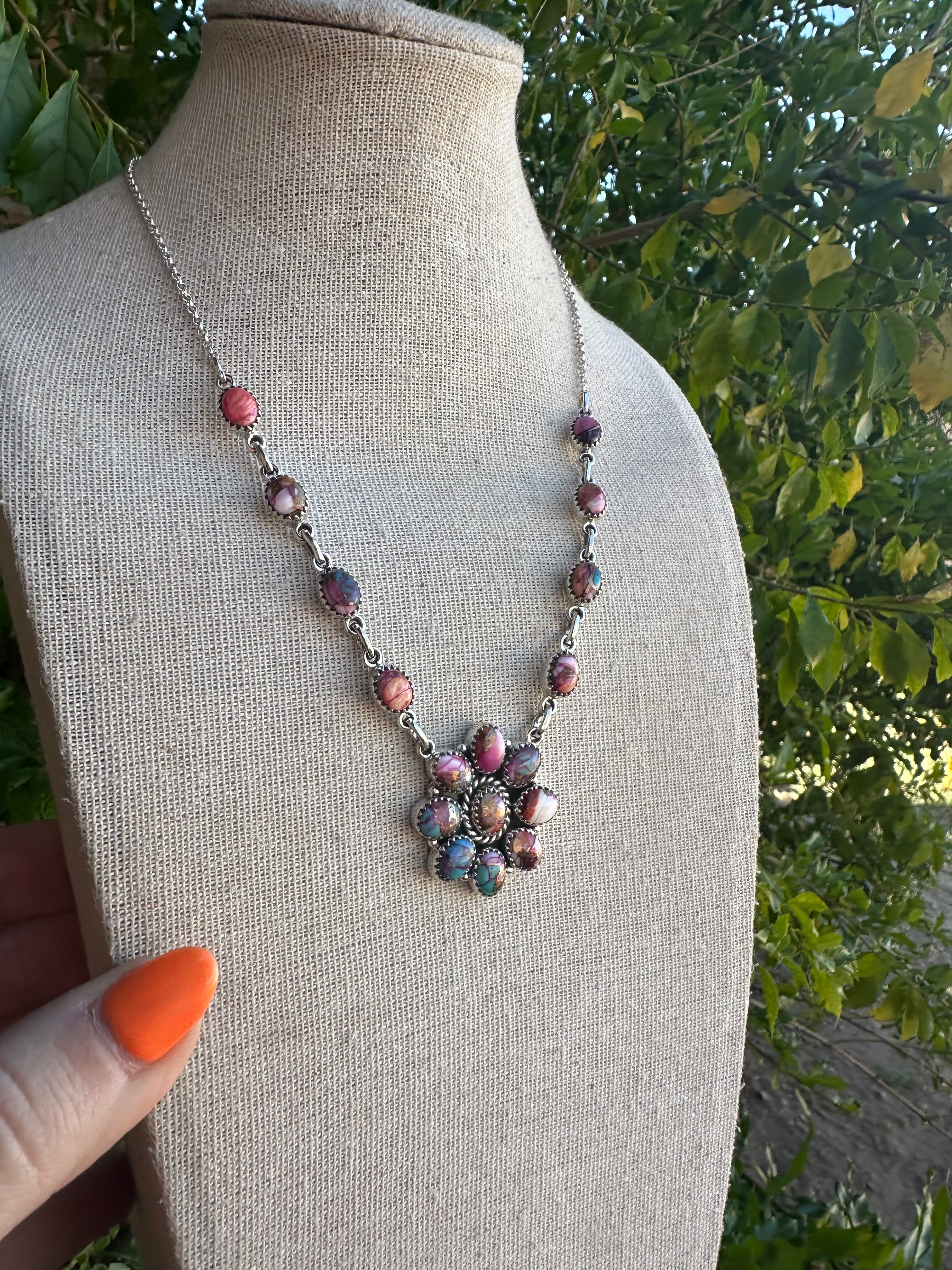 Handmade Sterling Silver & Purple Dream Mojave Necklace