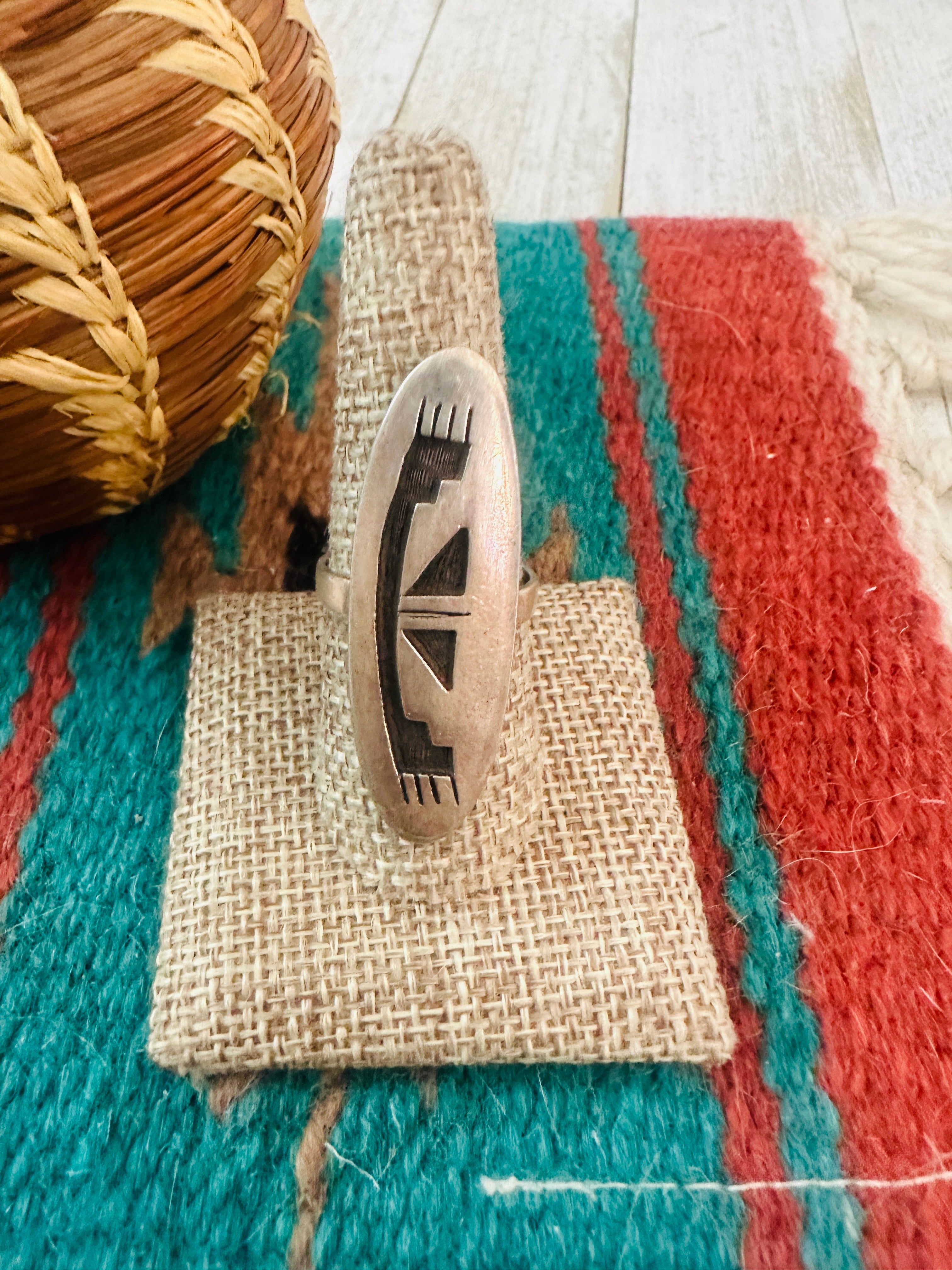 Handcrafted Old Pawn Sterling Silver Overlay  Ring size 9