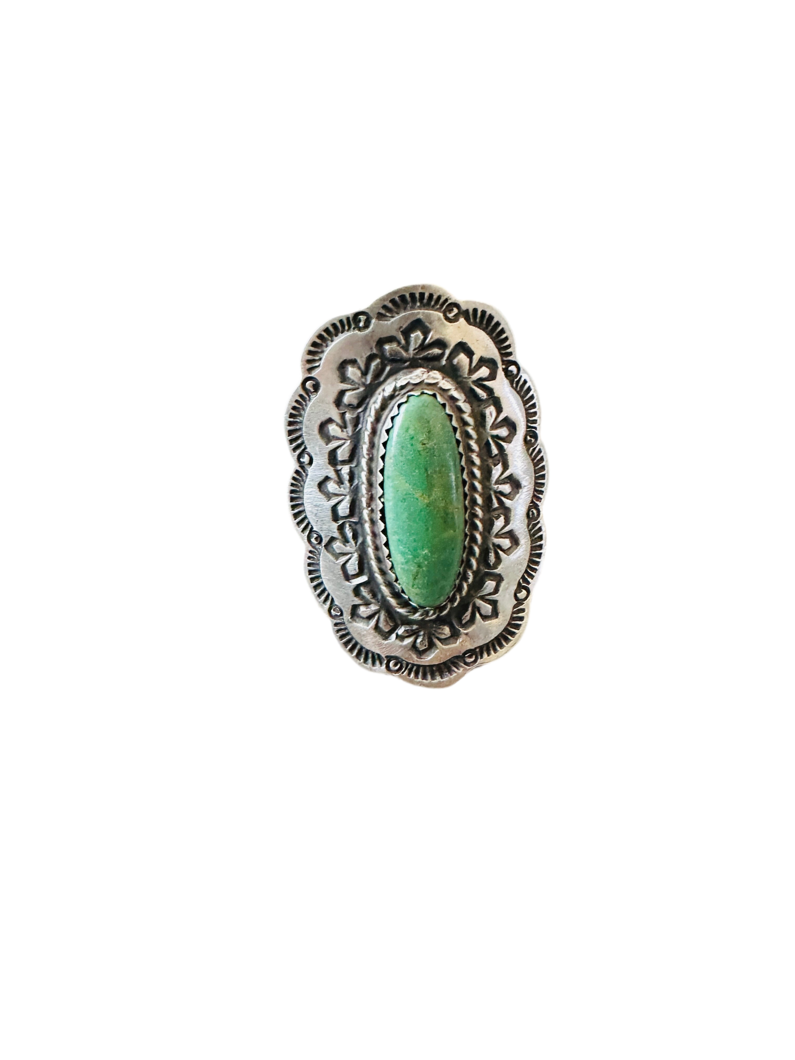 Handcrafted Turquoise & Sterling Silver Concho Ring