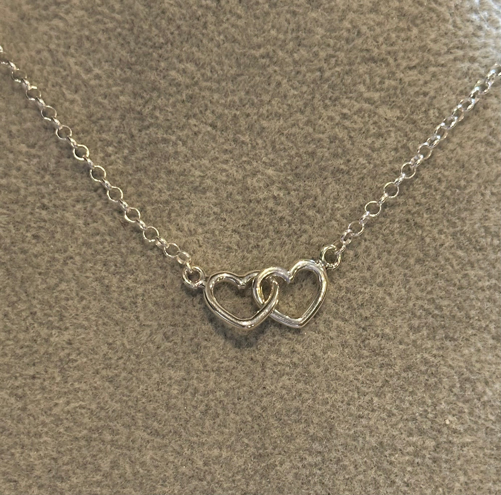 Linked Heart Sterling Silver Necklace