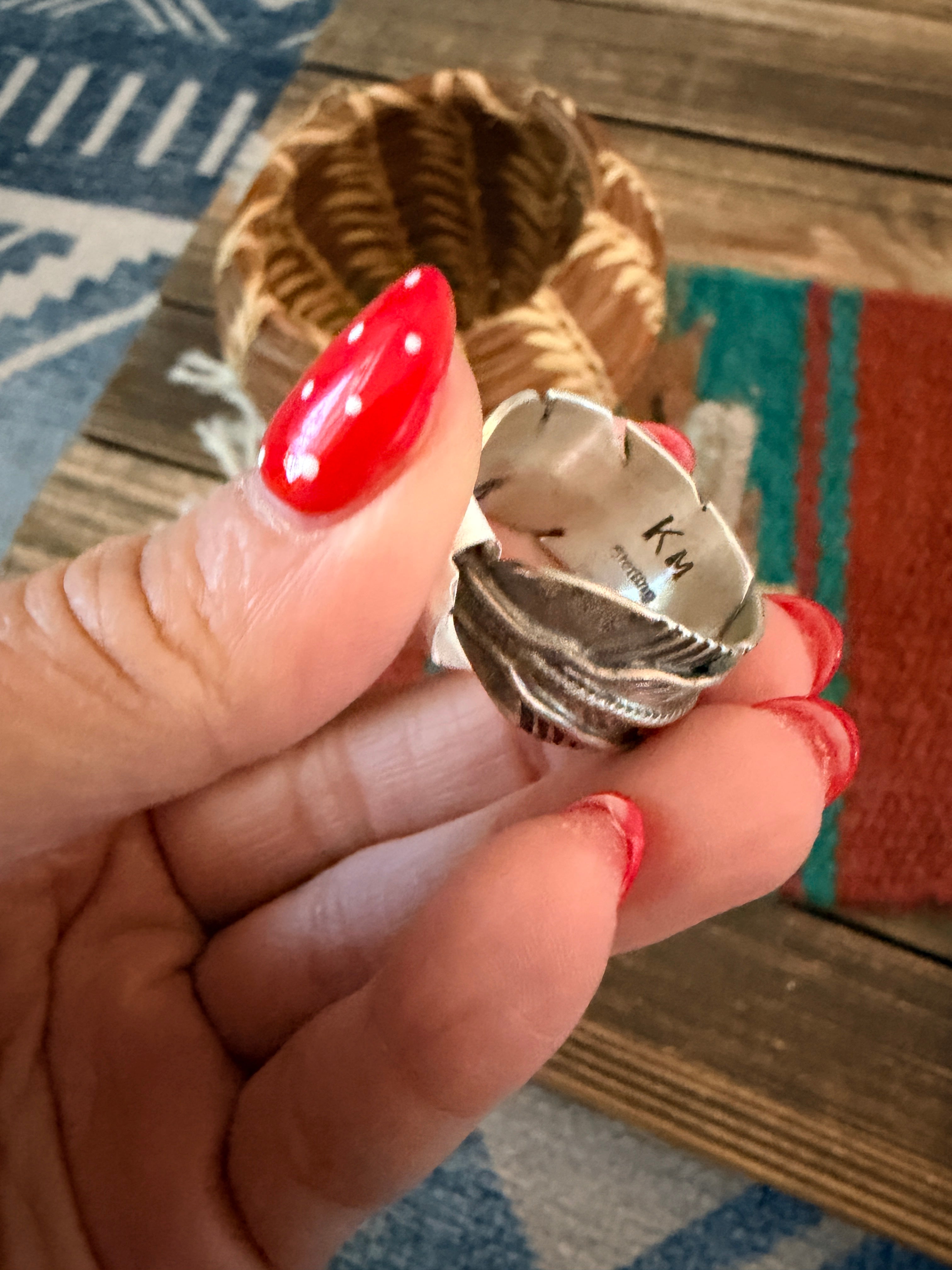 Handcrafted Sterling Silver Feather Band Ring