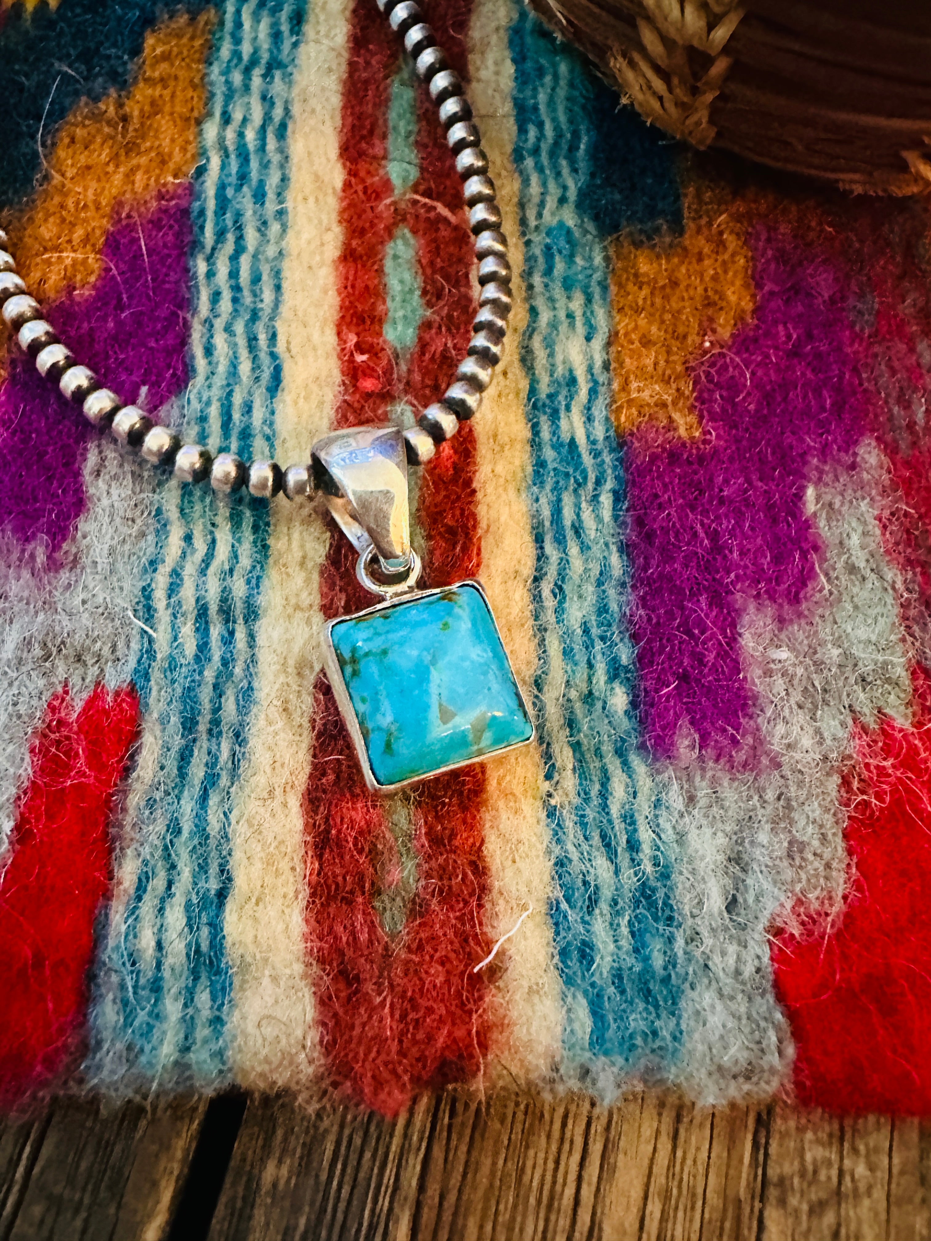 Handcrafted Sterling Silver & Turquoise Pendant