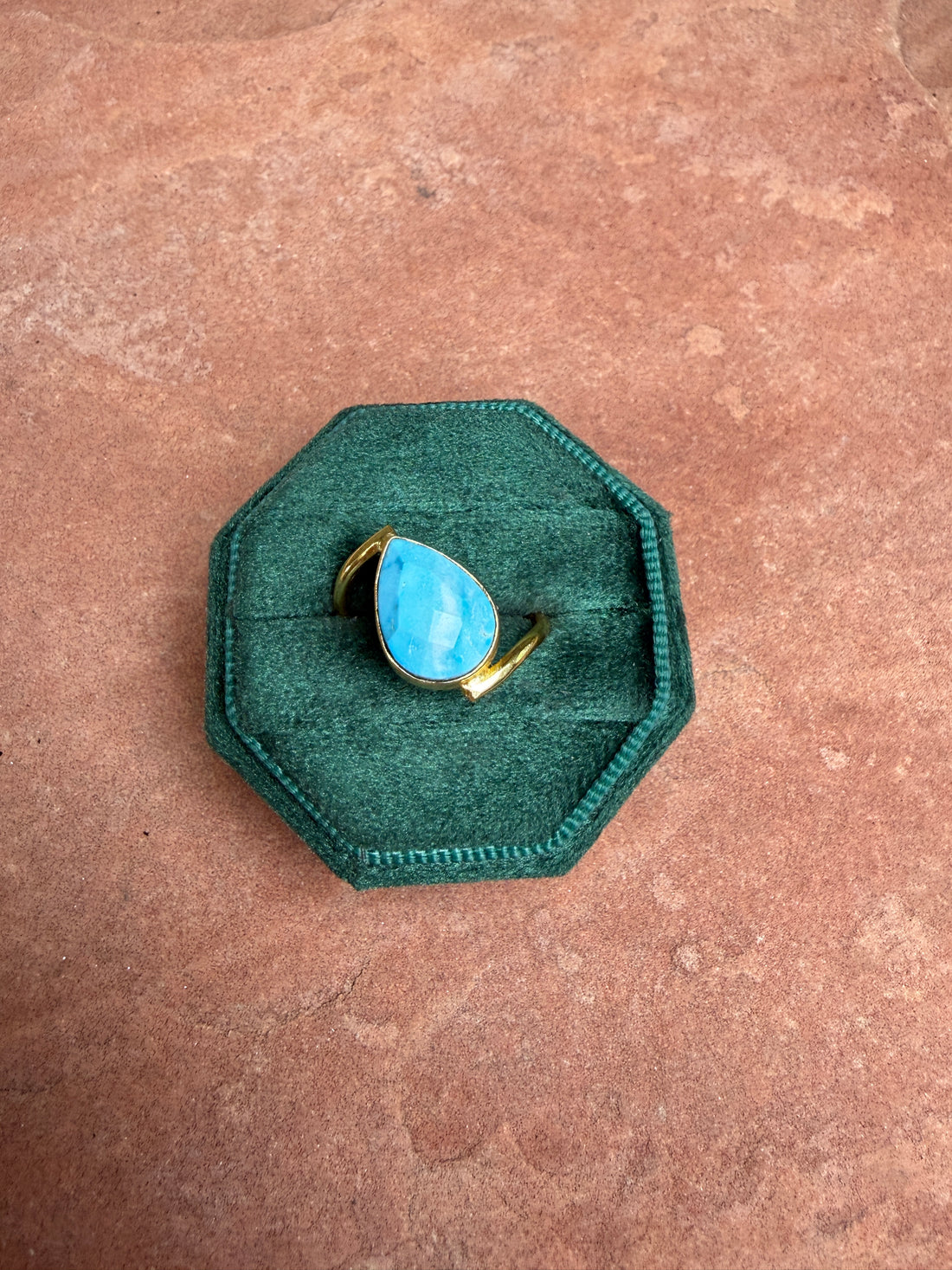 “The Golden Collection” Canyon Creek Gold Plated Sterling Silver Turquoise Ring