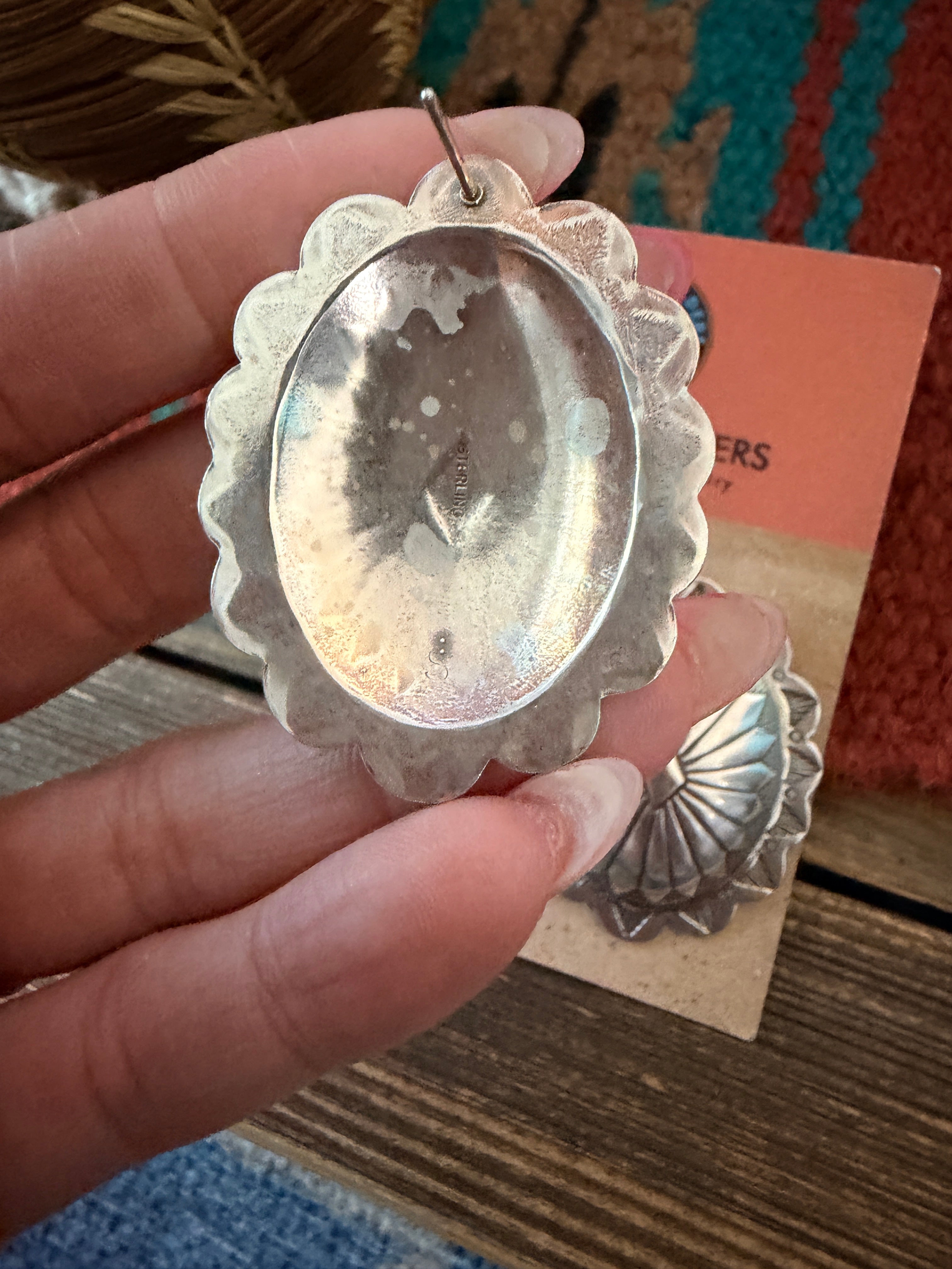 Handcrafted Sterling Silver Concho Post Earrings
