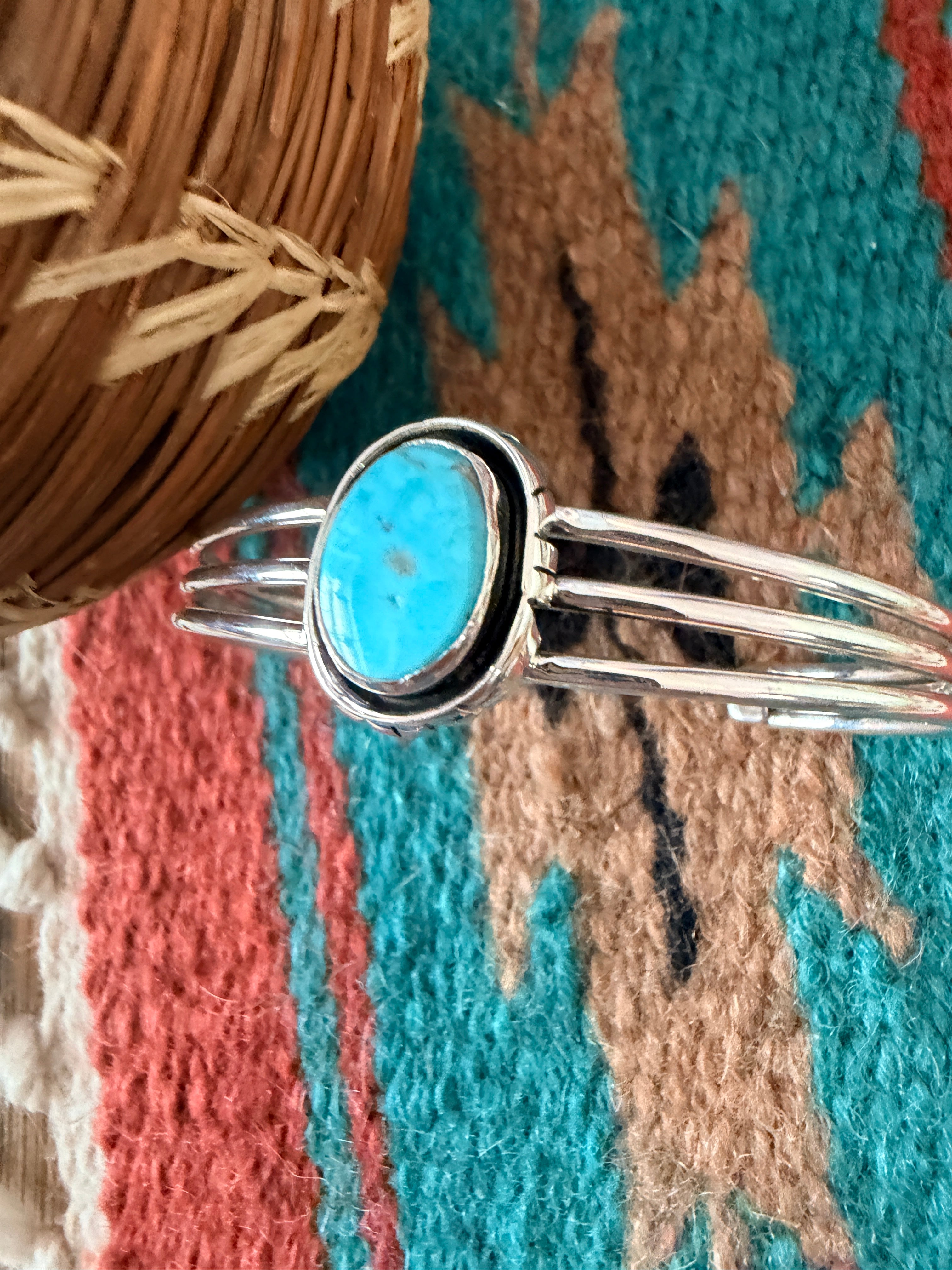 Handcrafted Sterling Silver & Turquoise Cuff Bracelet