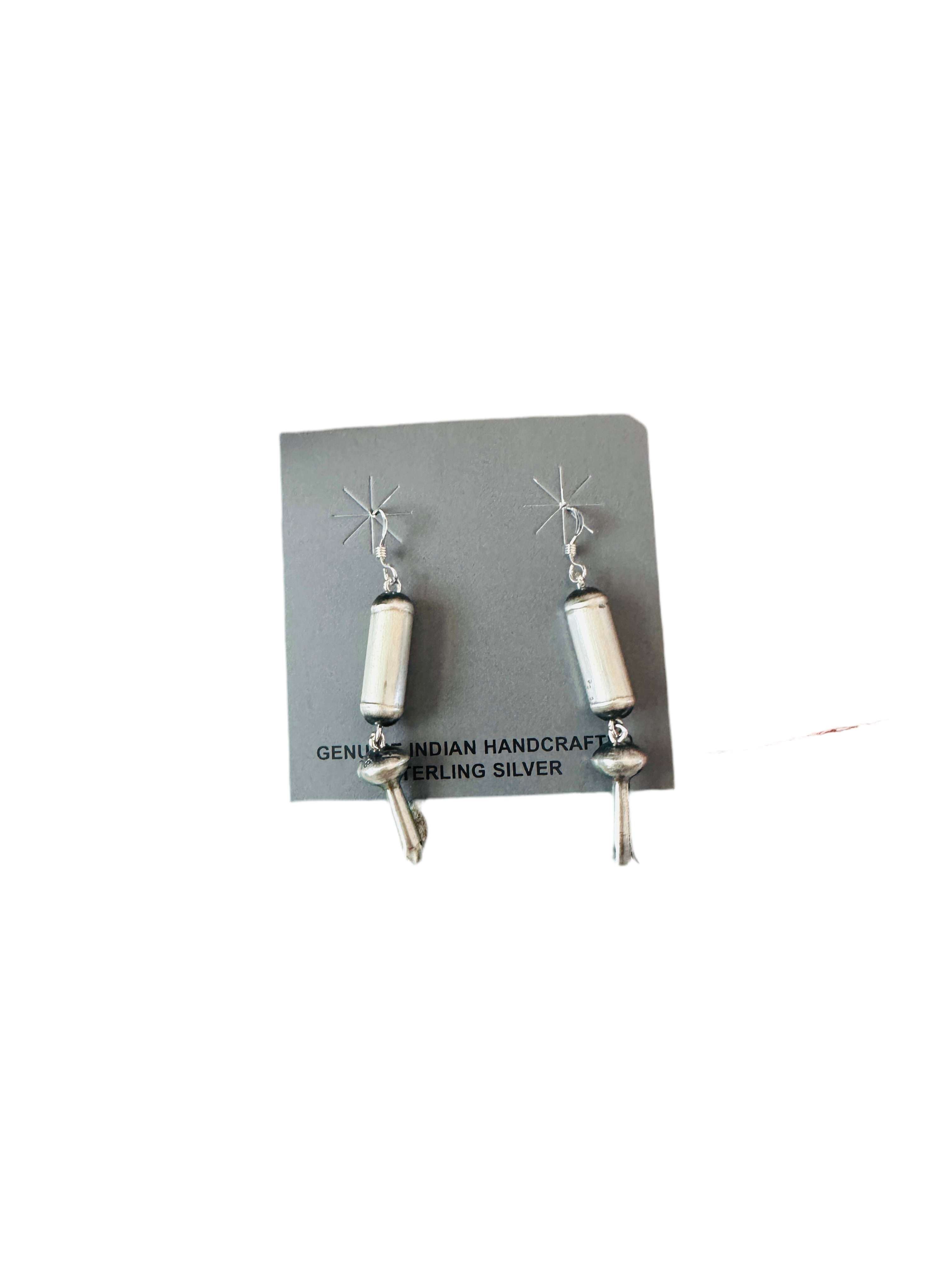 Handcrafted Sterling Silver Pearl Blossom Dangle Earrings