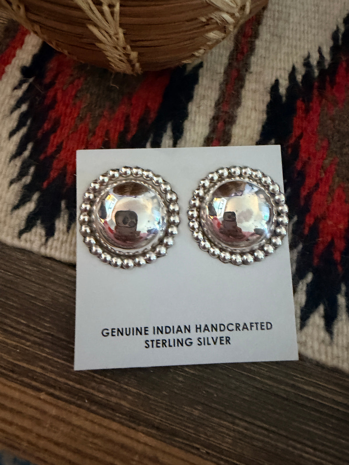 Handcrafted Sterling Silver Concho Post Earrings